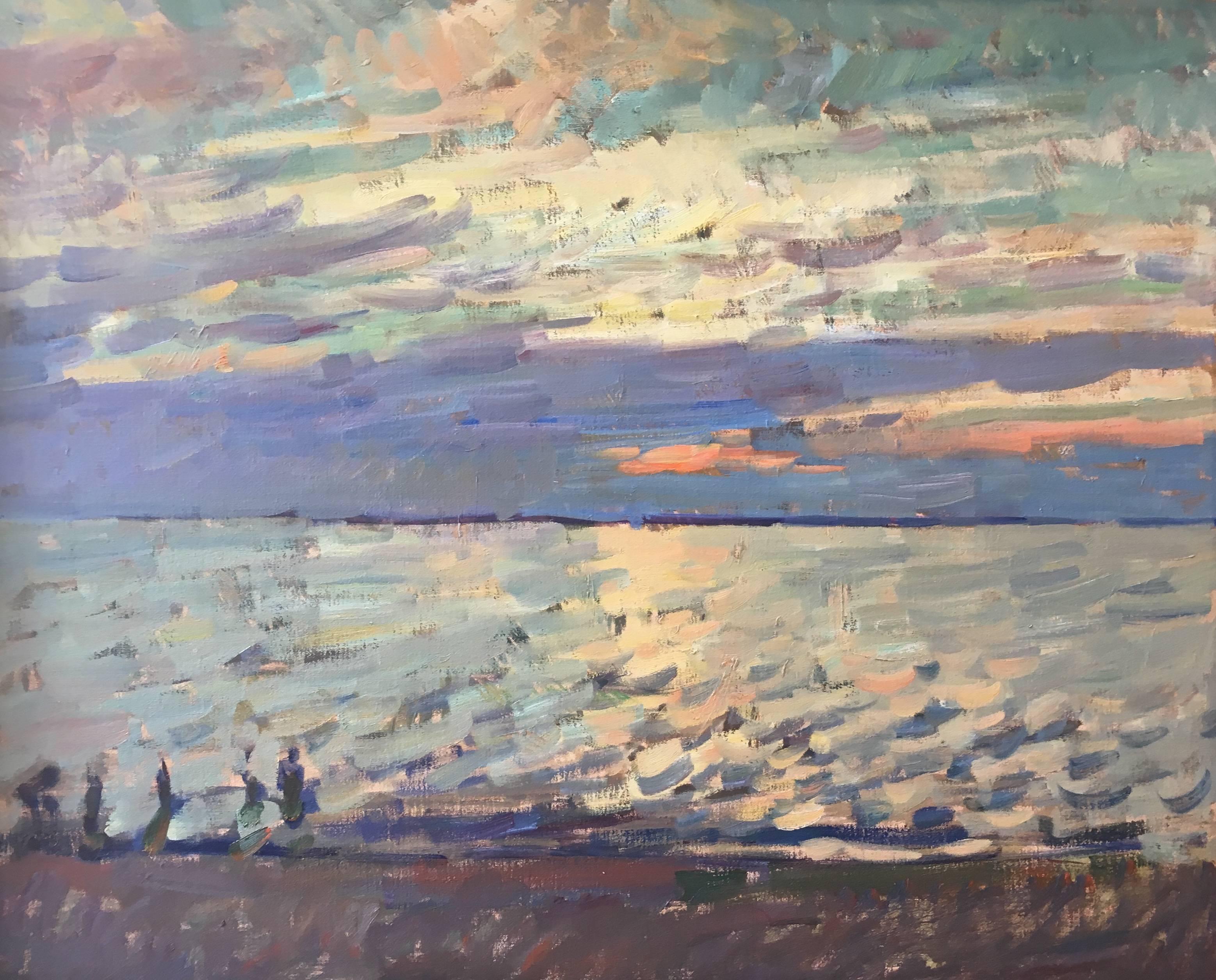 Ben Fenske Landscape Painting - Sunset Long Beach