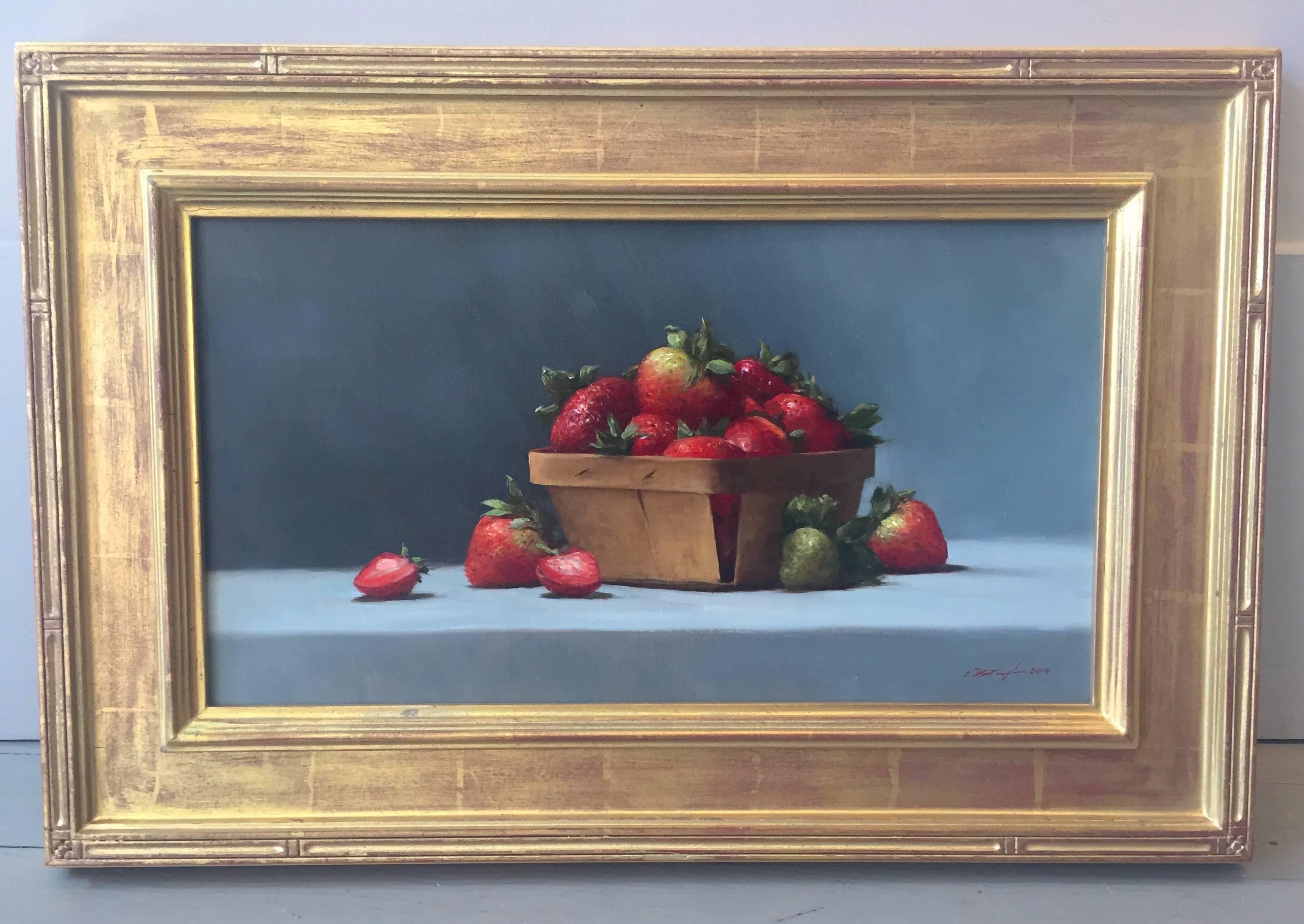 Strawberries - Painting by Sarah Lamb