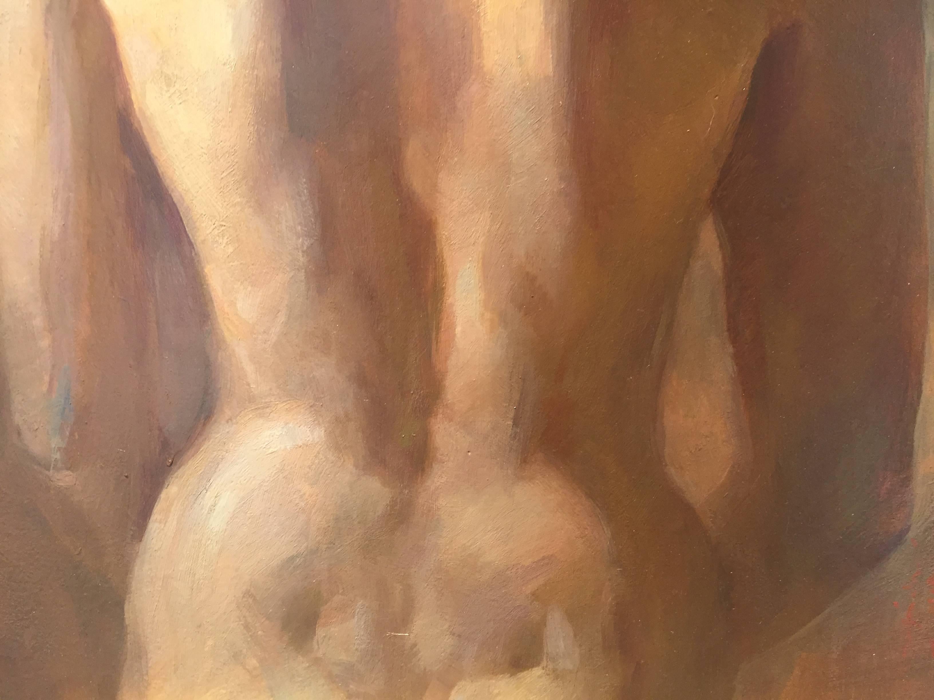 Nude, Back - Academic Painting by Angel Ramiro Sanchez