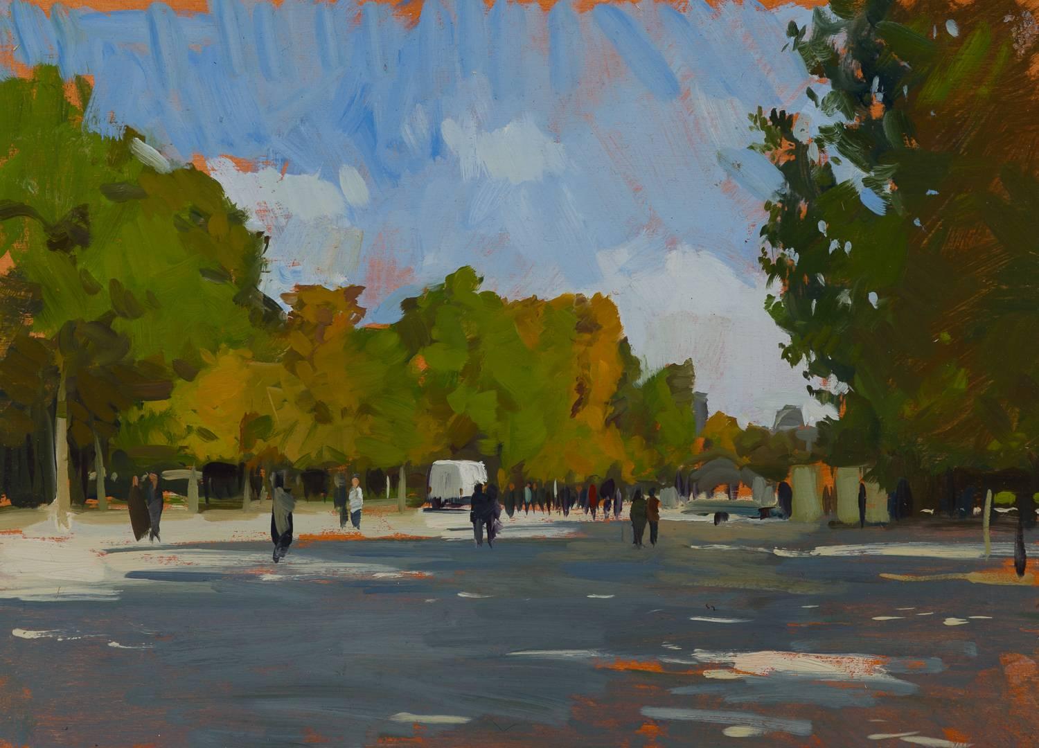 Marc Dalessio Landscape Painting - Autumn in the Tuileries