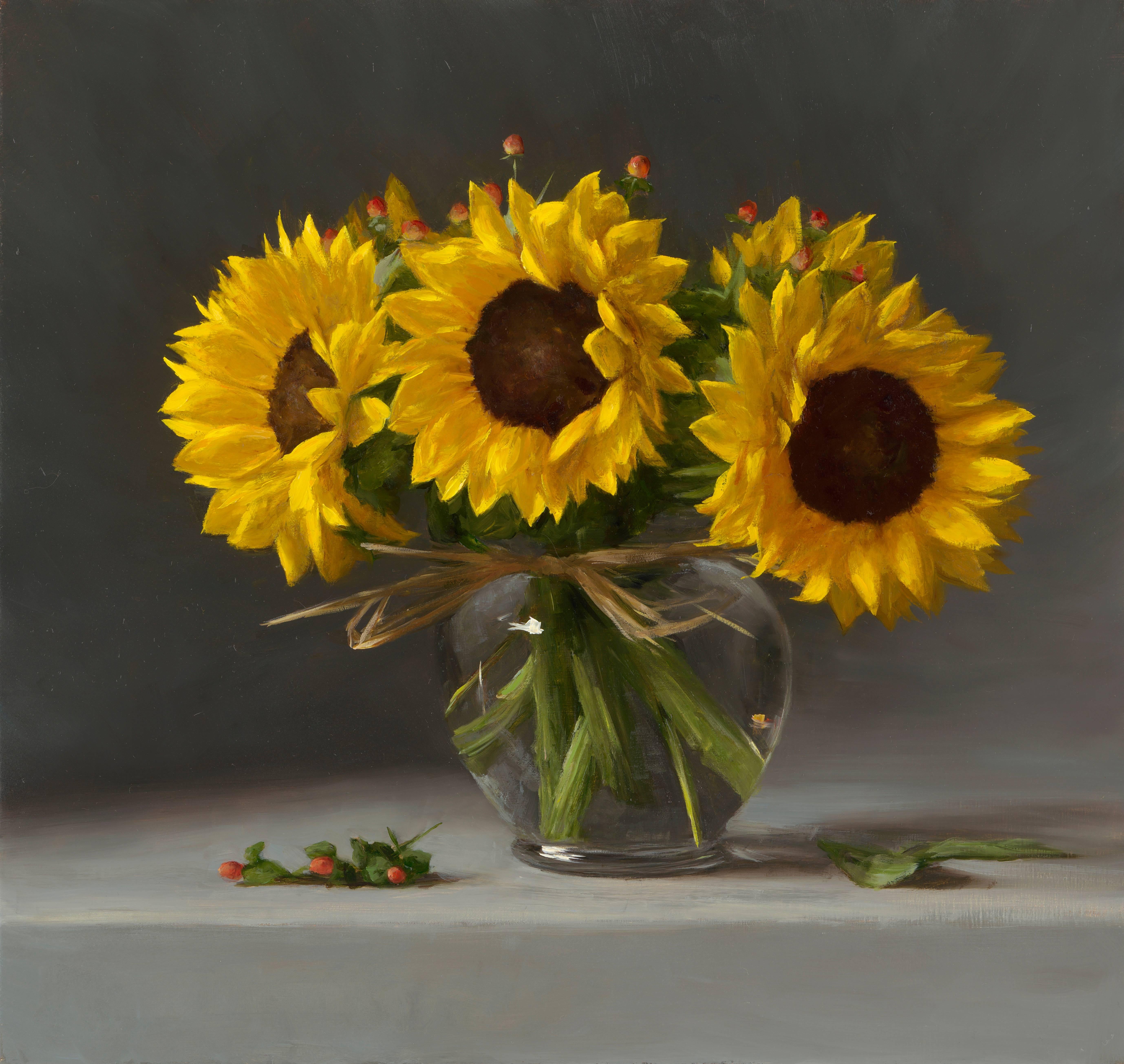 Sarah Lamb Still-Life Painting - Sunflowers