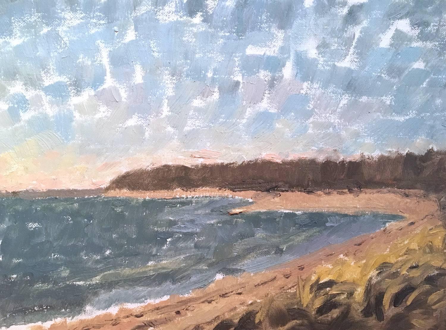 Laura Grenning Landscape Painting - Short Beach, February