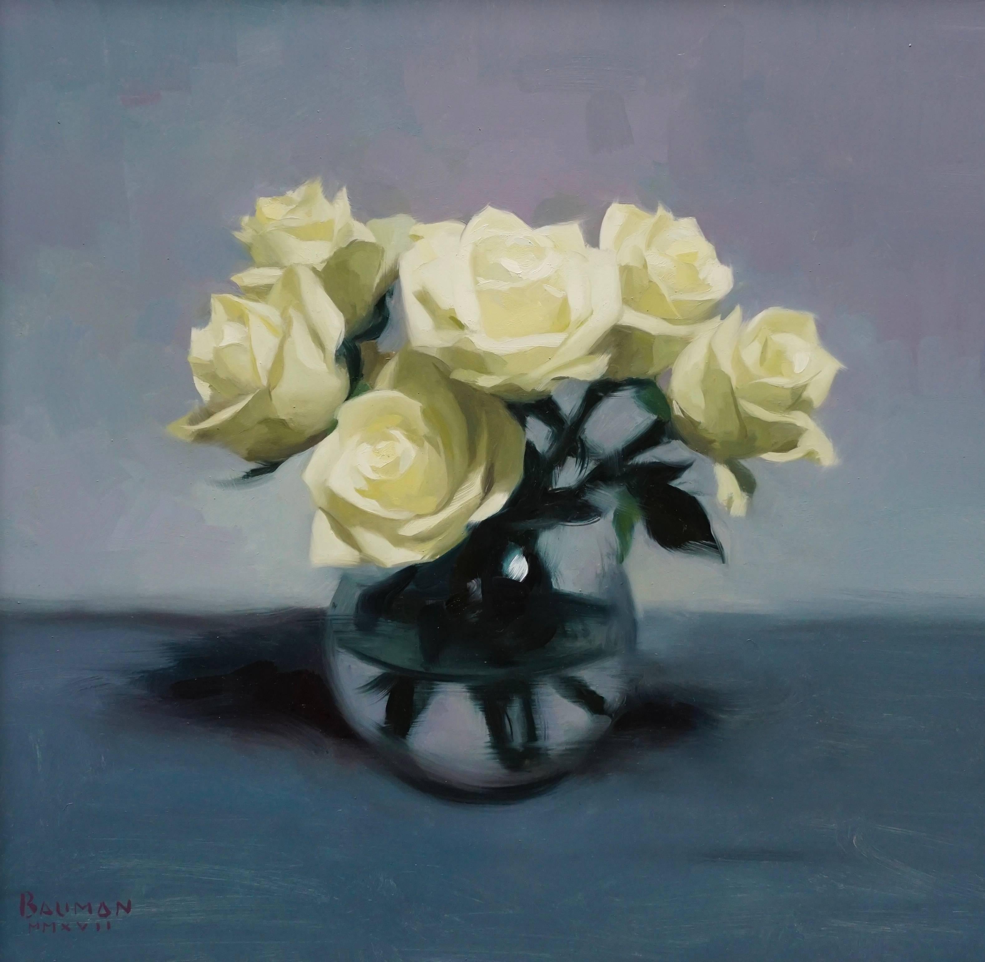 Stephen Bauman Still-Life Painting - White Roses