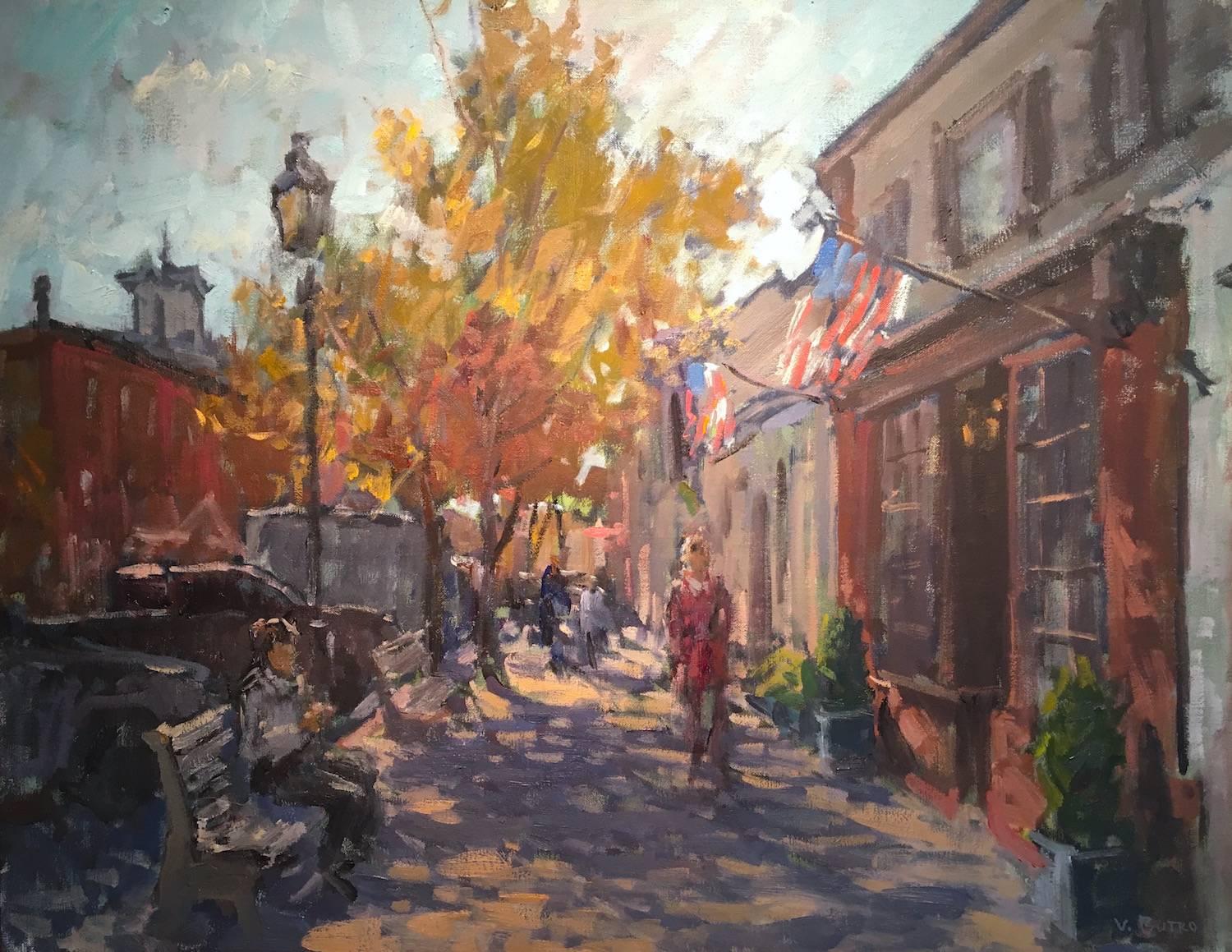 Viktor Butko Landscape Painting - Bookstore, Main Street