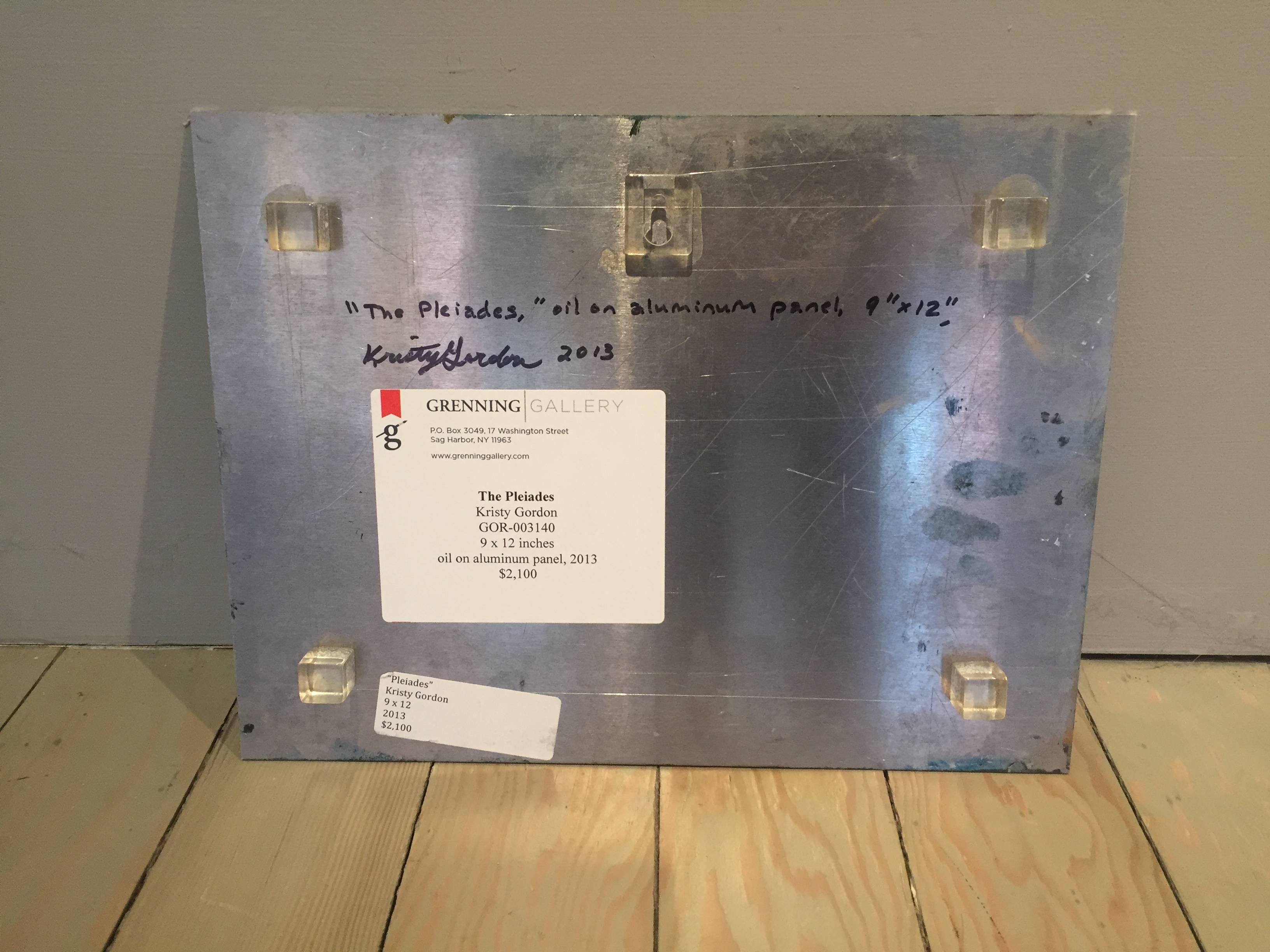 The Pleiades - Black Abstract Painting by Kristy Gordon