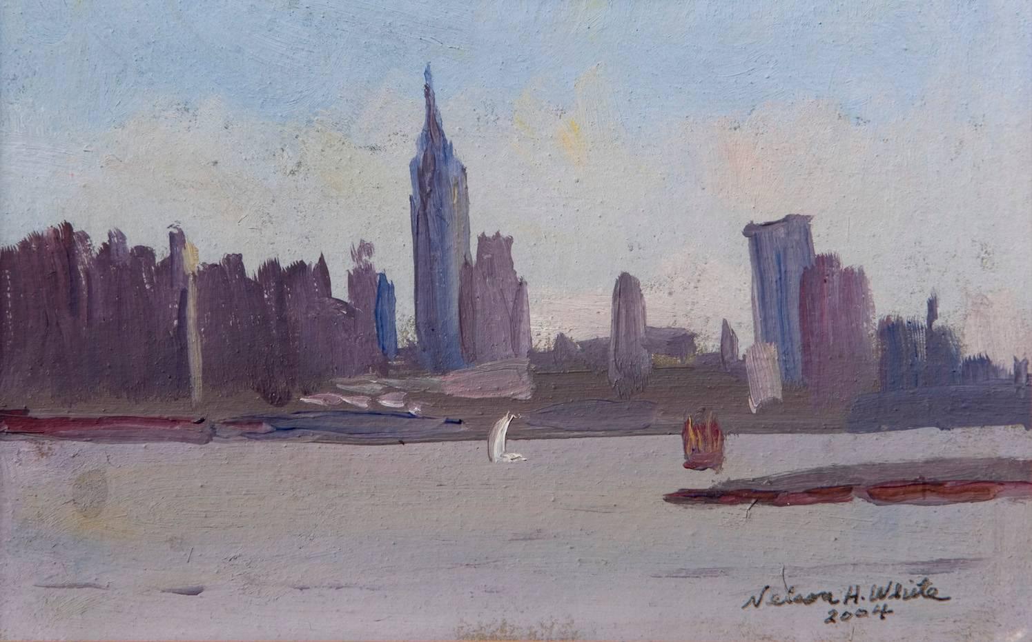 Nelson H. White Landscape Painting - New York Sky Line