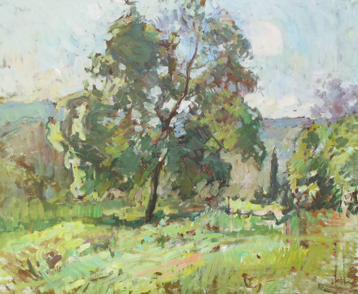 Landscape Painting Ben Fenske - L'arbre est en bois massif