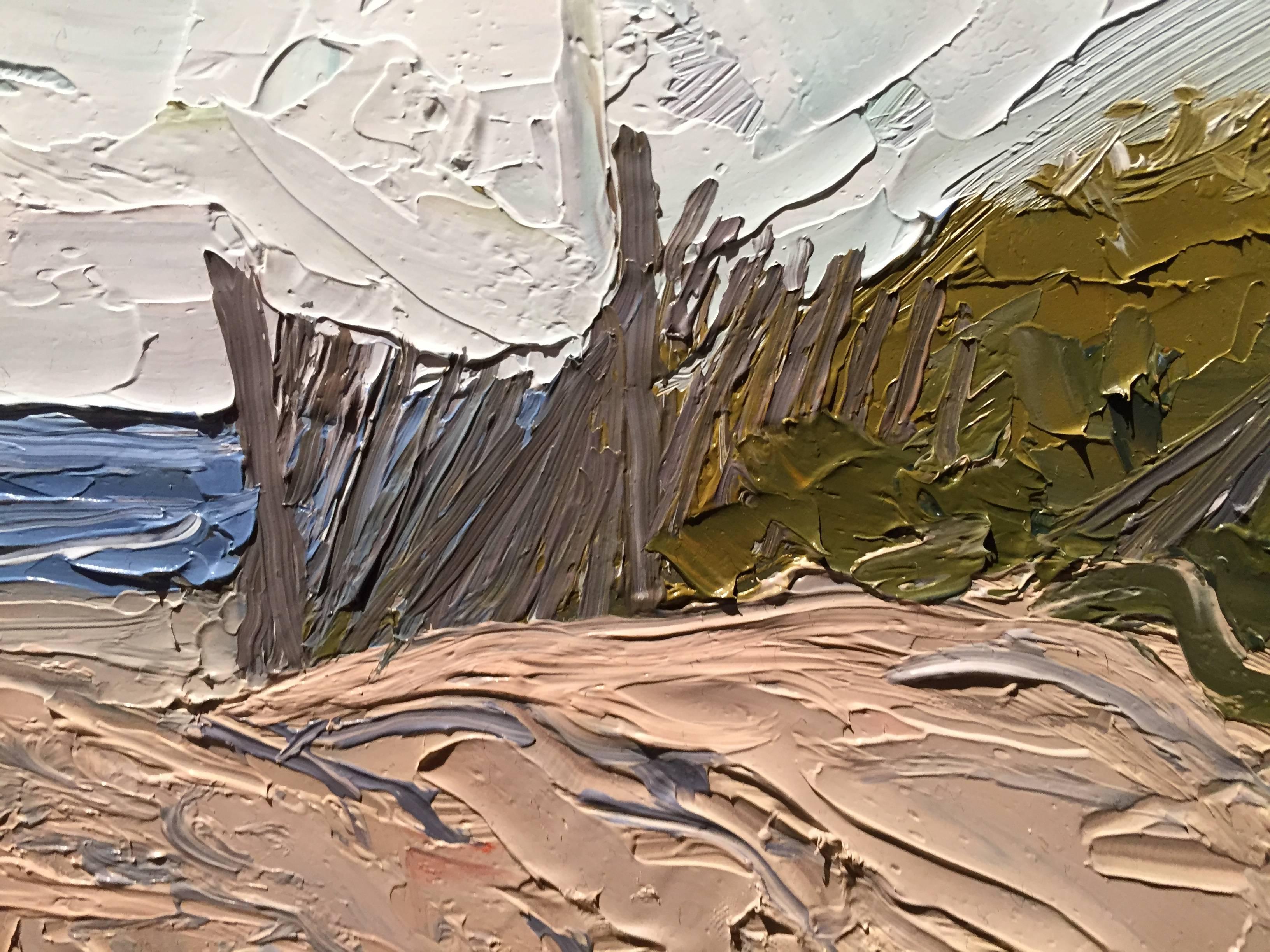 Sagg Main Dunes - Beige Landscape Painting by Benjamin Lussier