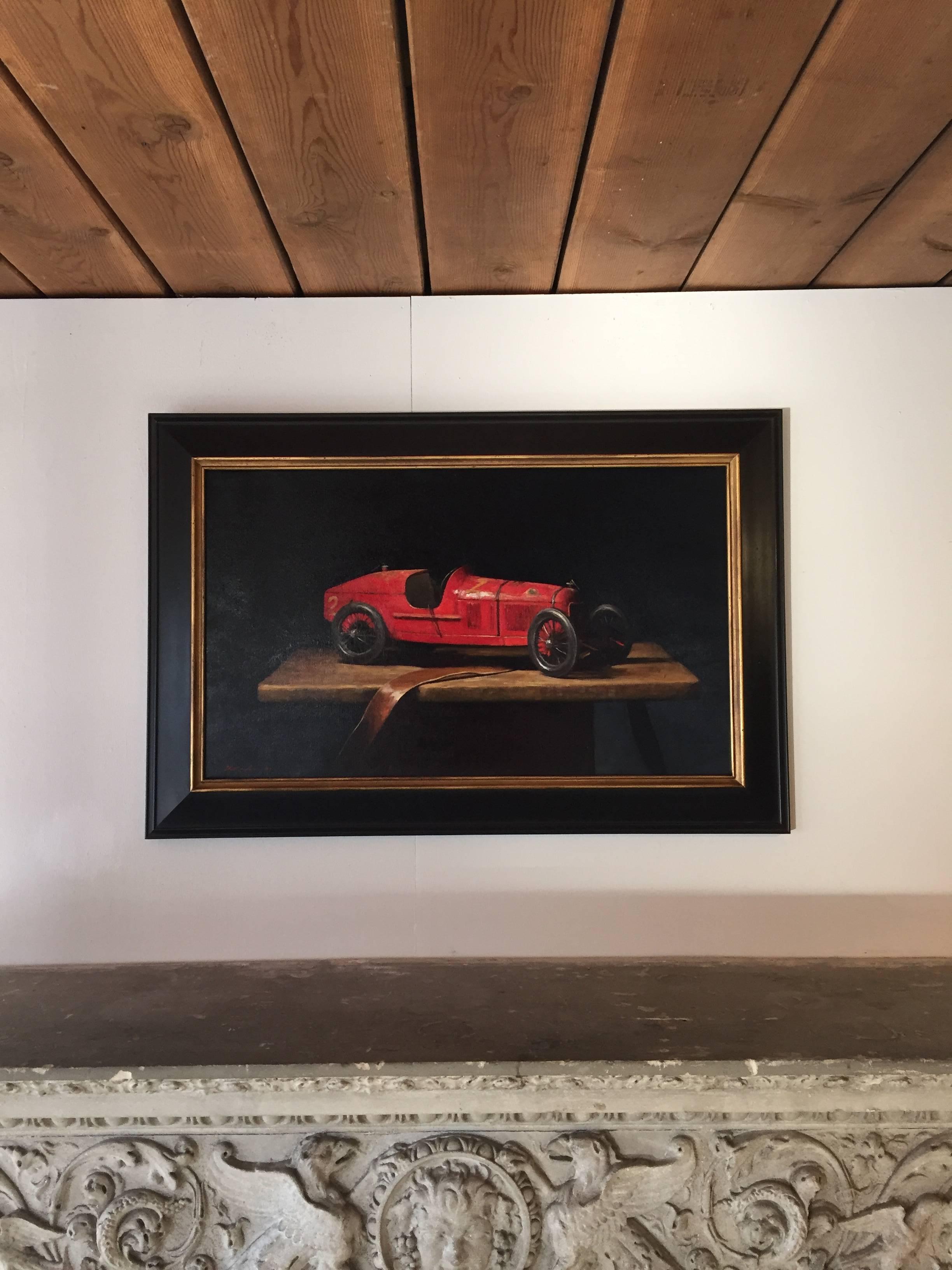 Antique Alfa Romeo - Painting by Sarah Lamb
