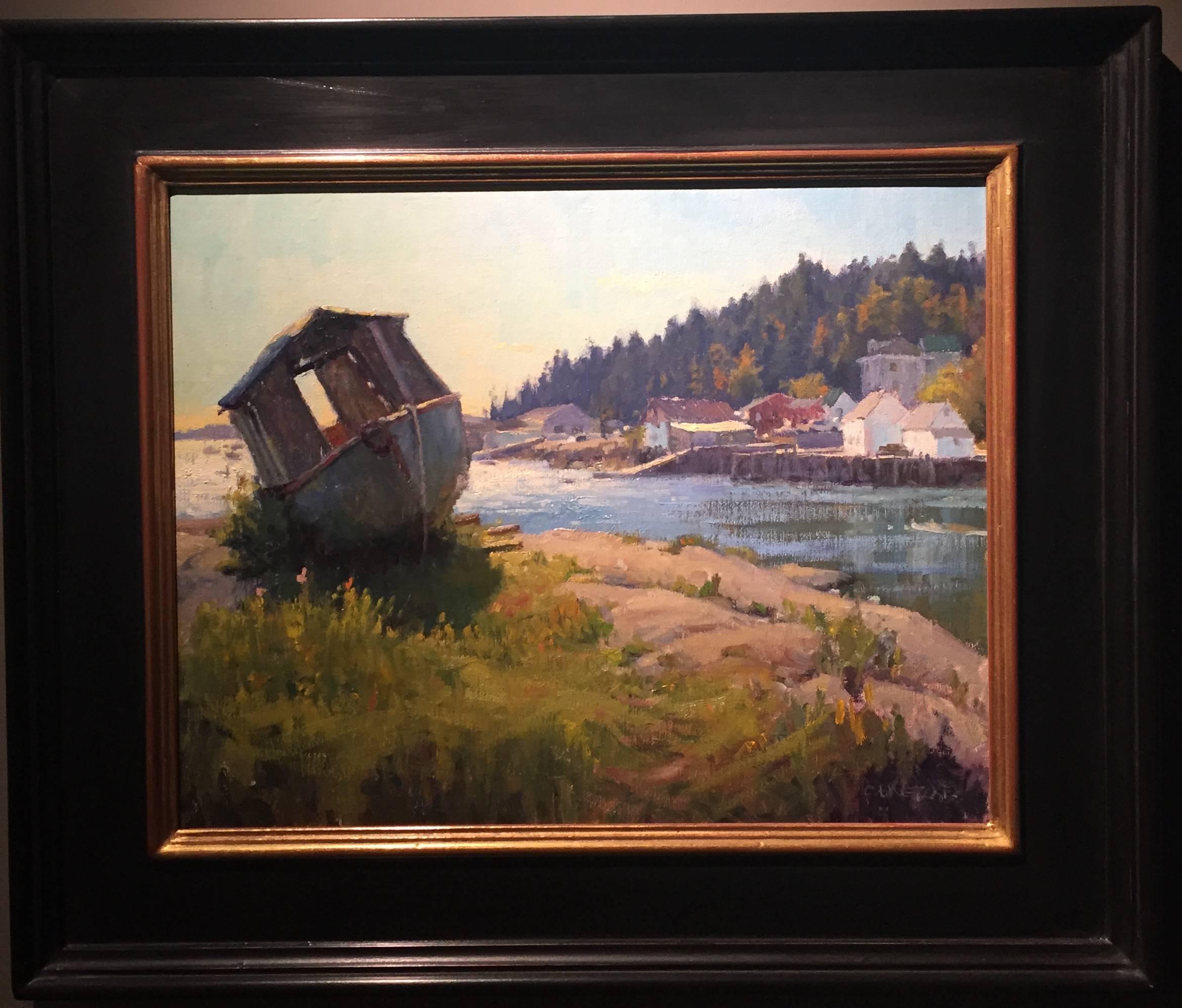 Abandoned Boat, Stonington - Painting by Carl Bretzke