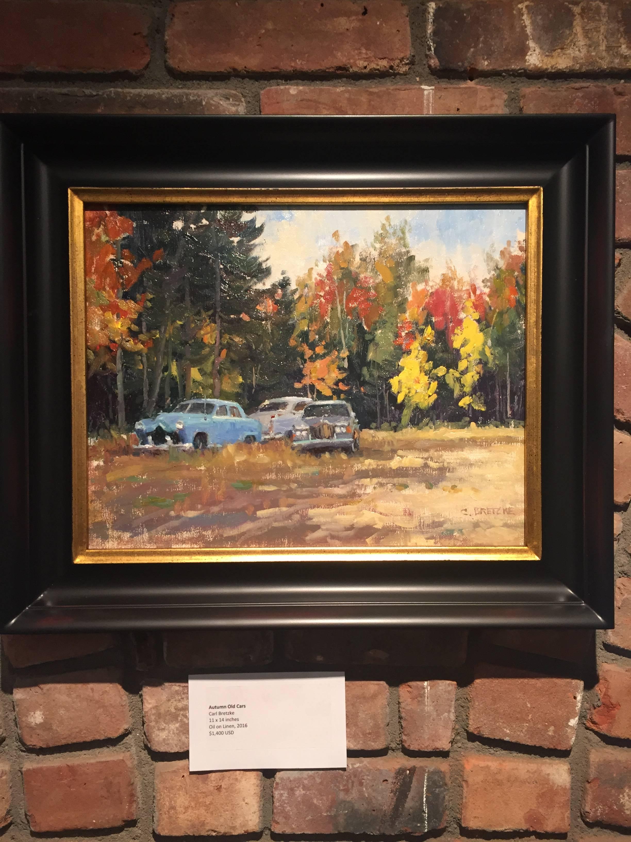Autumn Old Cars - Painting by Carl Bretzke