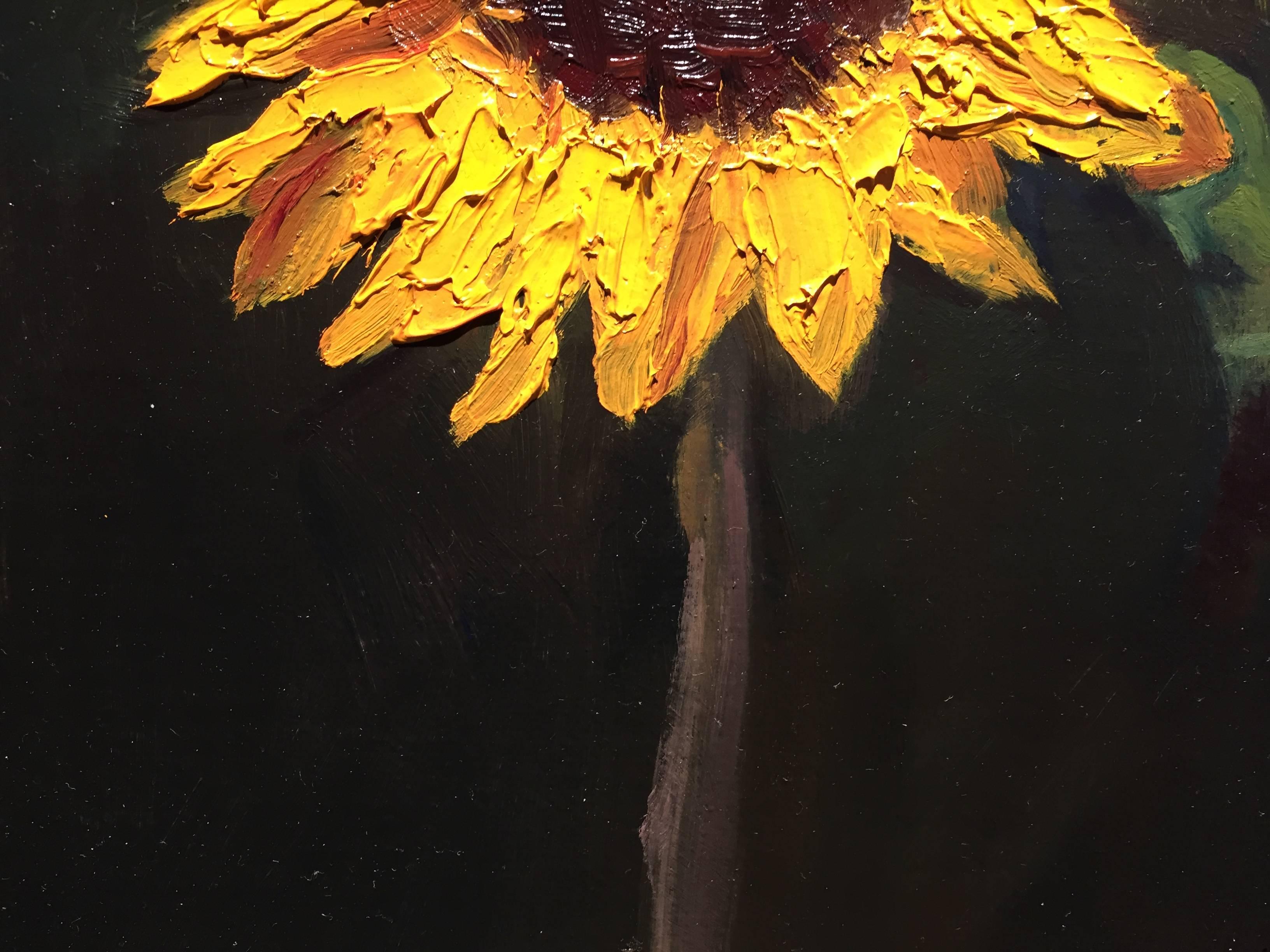 white sunflower painting