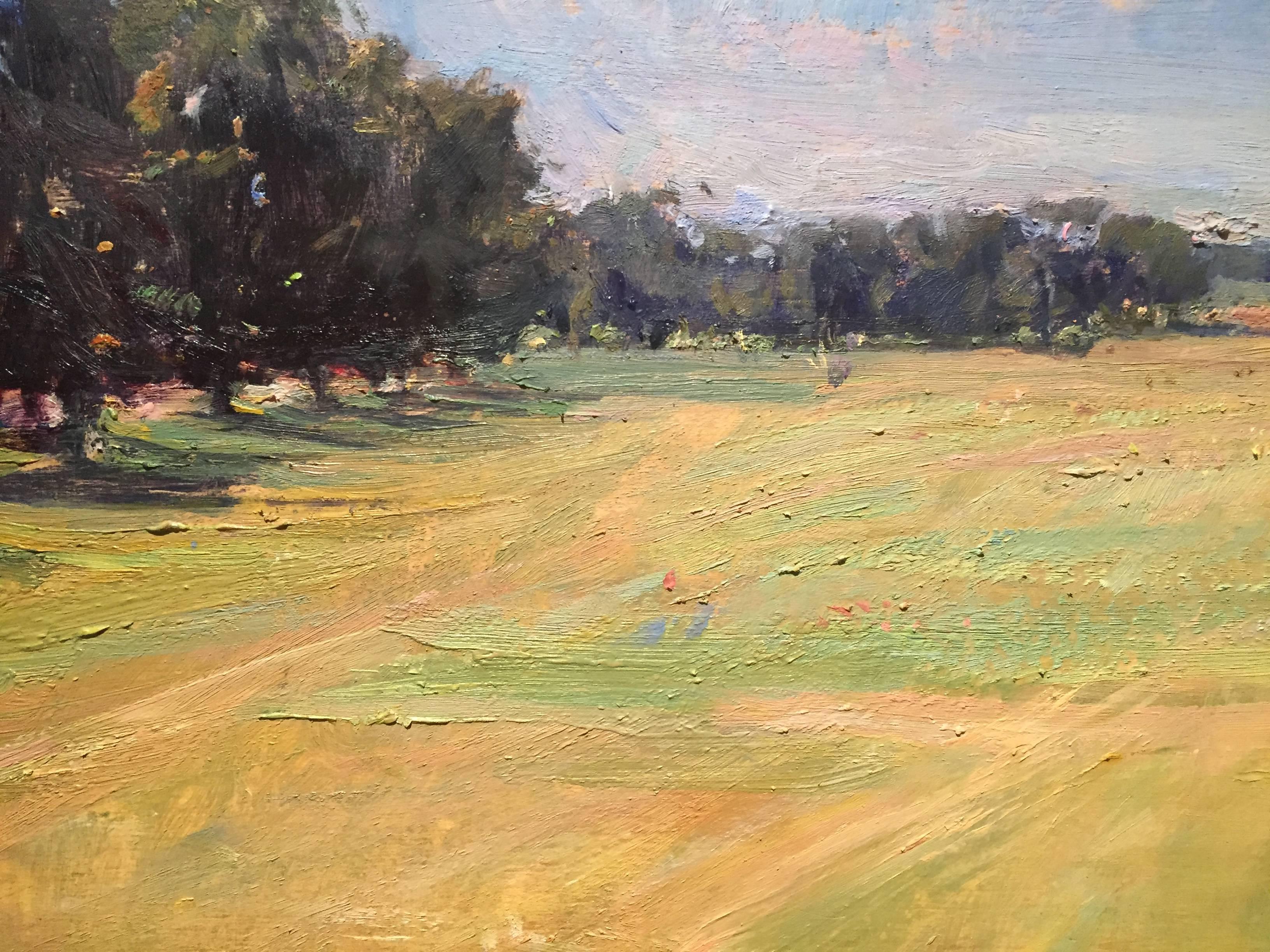 Fields on Cooks Lane - Impressionist Painting by Angel Ramiro Sanchez