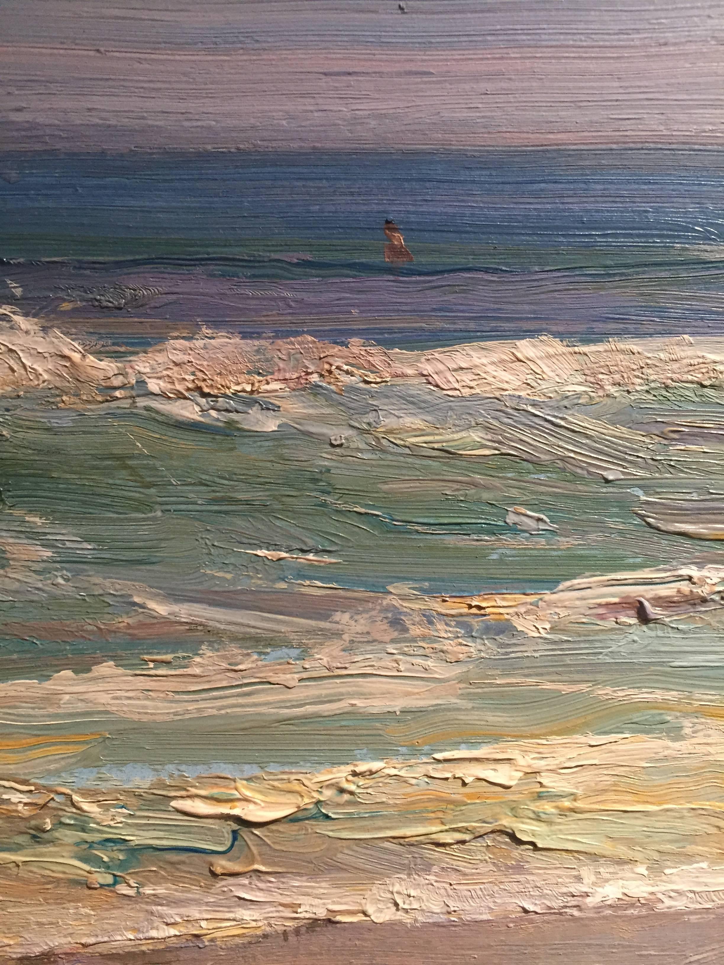 Sea, Sun, Sky - Impressionist Painting by Angel Ramiro Sanchez