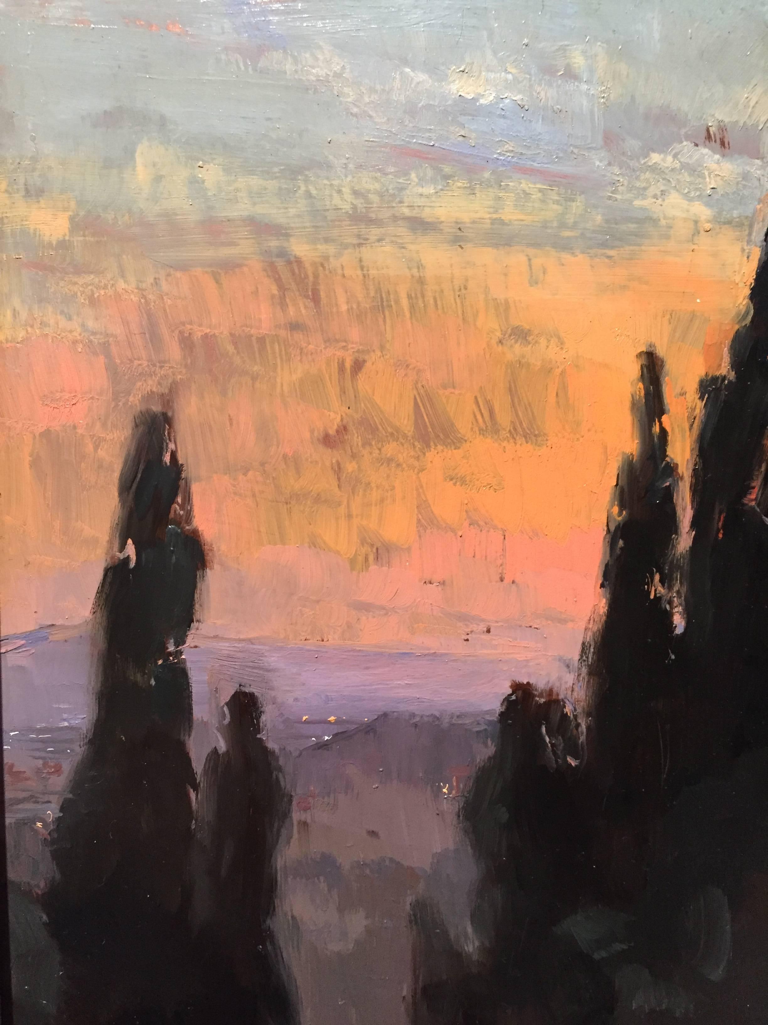 Fiesole Sunset - Realist Painting by Melissa Franklin Sanchez