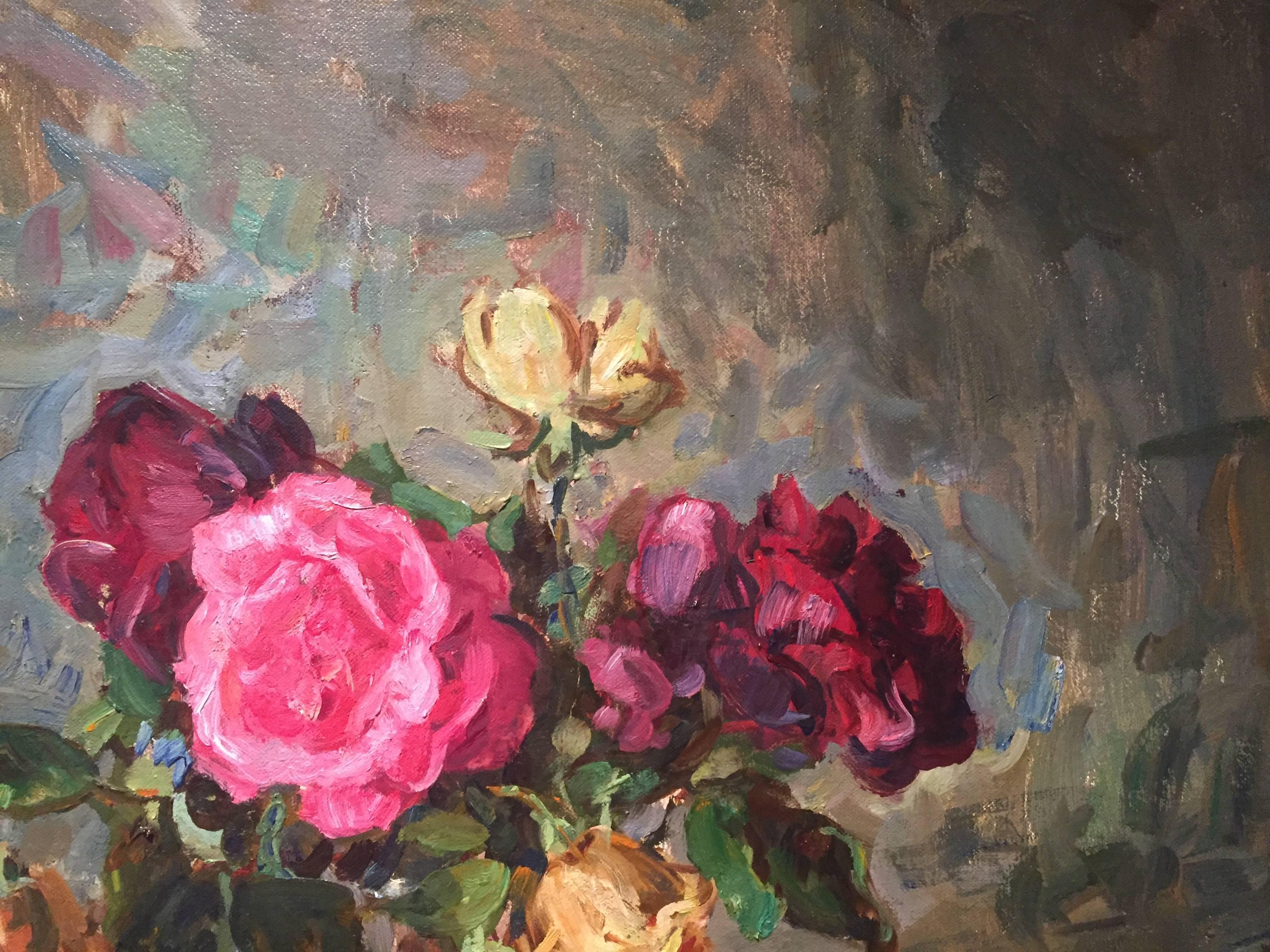 Roses - American Impressionist Painting by Ben Fenske