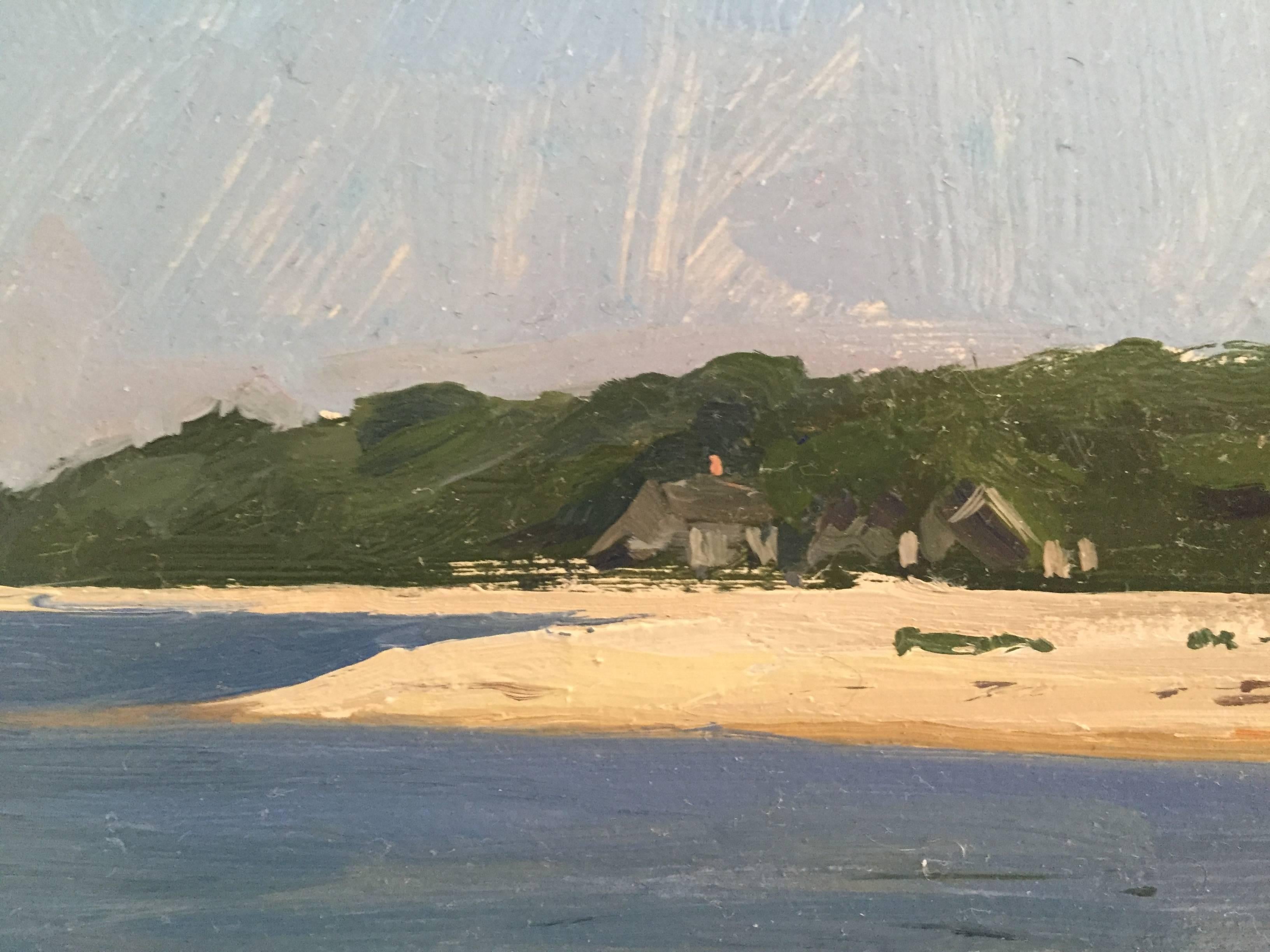 Long Beach, conosciuta anche come Foster's Memorial Beach a Sag Harbor, New York. Dalessio cattura l'essenza della baia all'estremità orientale di Long Island in modo così perfetto, con le sue sfumature di verde mescolate al tono dell'acqua, che è