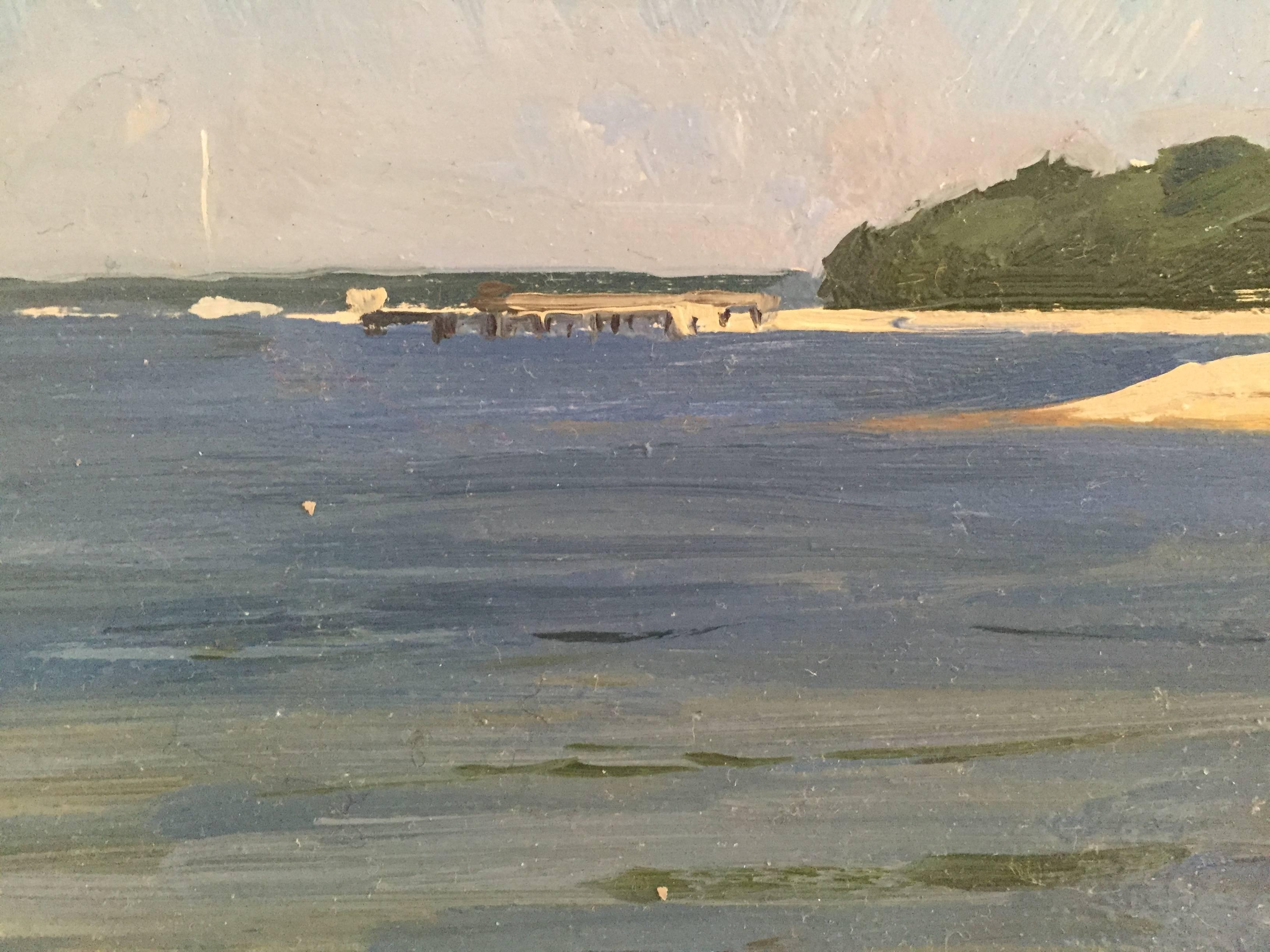 Long Beach, also known as Foster's Memorial Beach in Sag Harbor, New York. Dalessio captures the essence of the bay on the east end of long island so perfectly, with his hues of green mixed in with the tone of the water, it is clear that Dalessio
