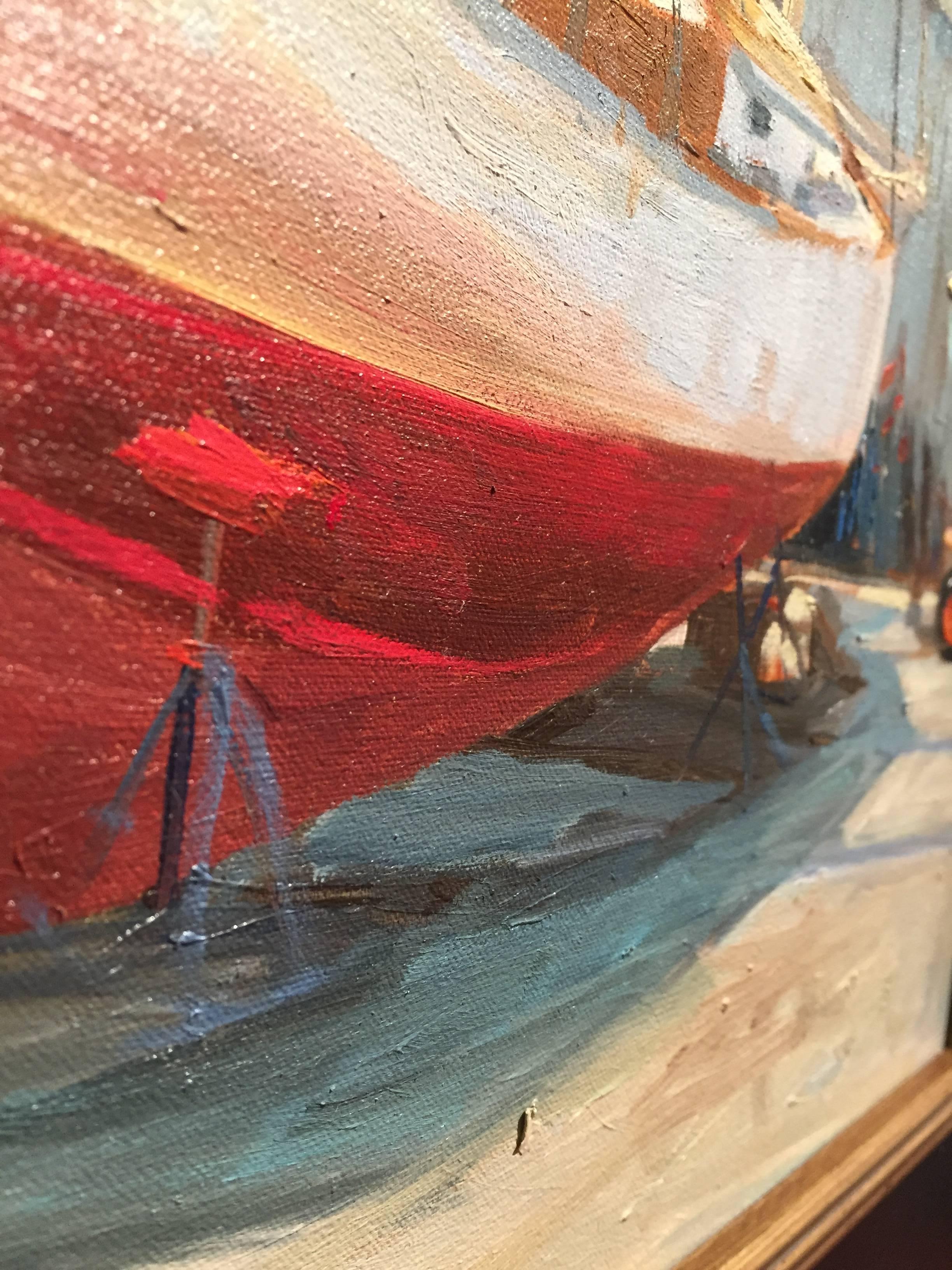 Coqueze Springs, Nueva York - Landscape Painting Gris de Thomas Cardone
