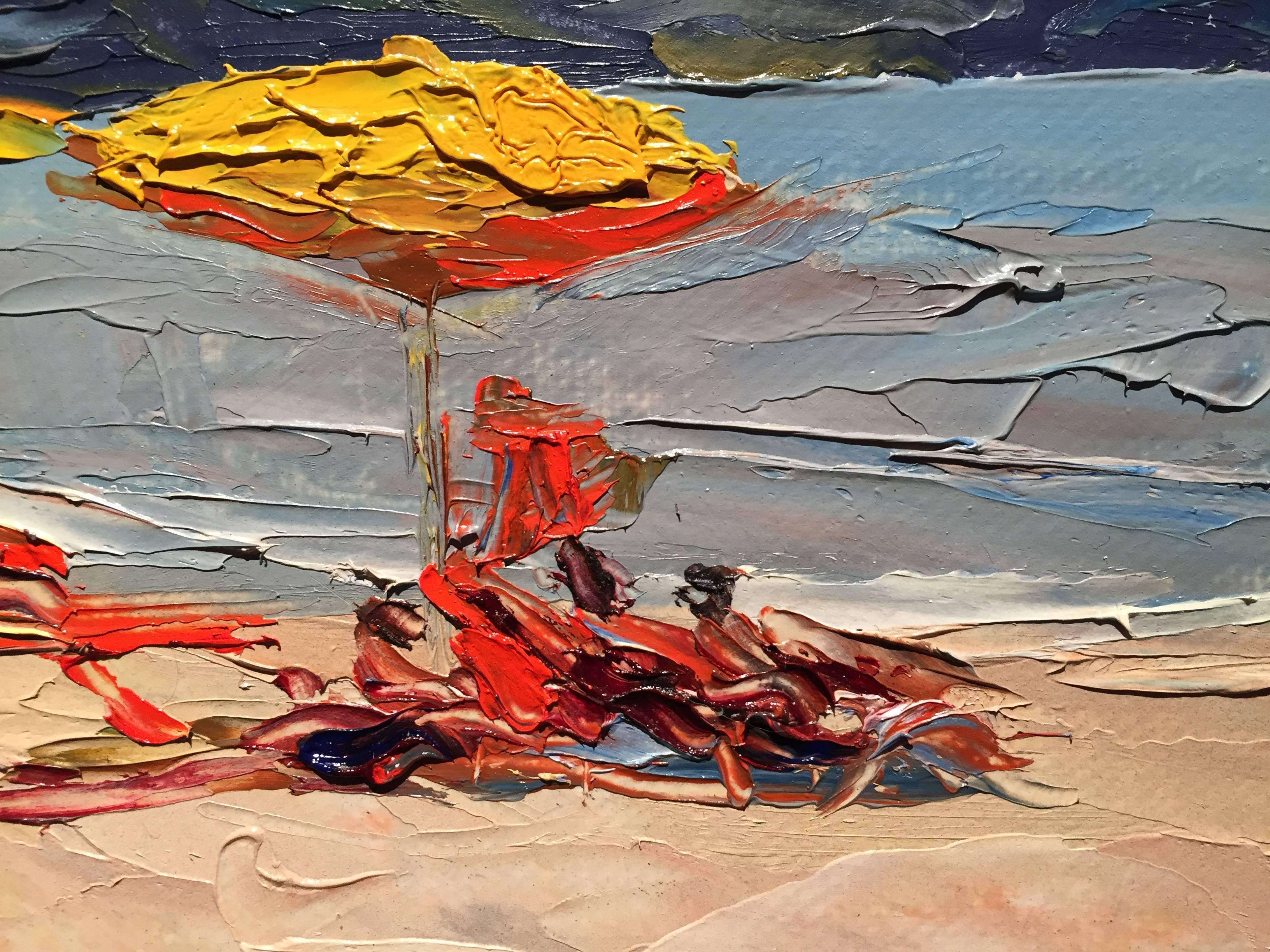 Crescent Beach Shelter Island - Gray Figurative Painting by Nelson H. White