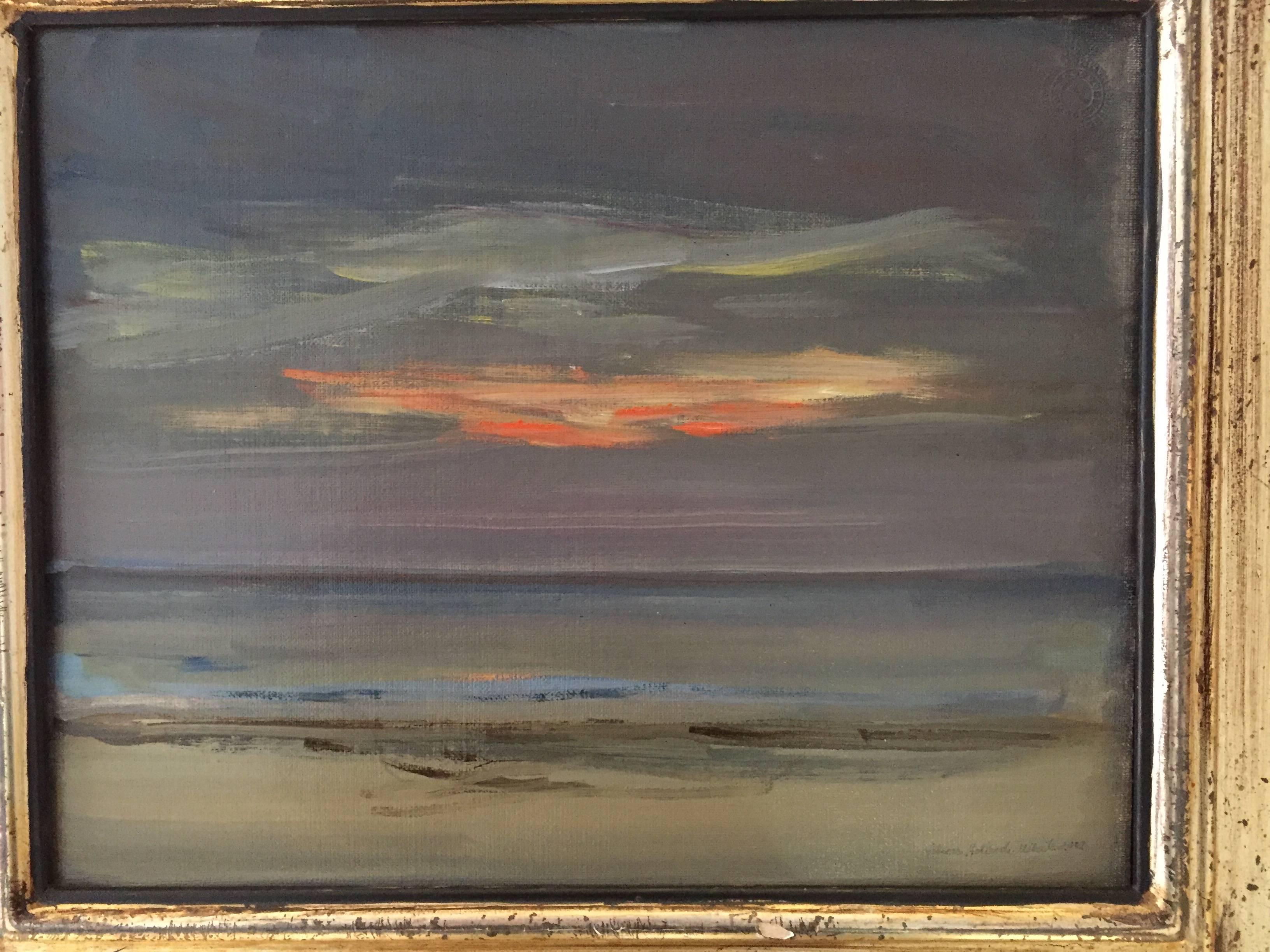« Sunset Sea Sky » 2002, peinture en plein air impressionniste Bahamas, tons doux - Impressionnisme américain Painting par Nelson H. White