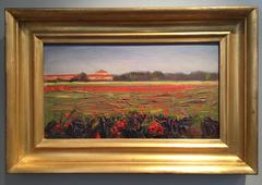 "Tuscan Poppy Field" 2010 oil painting by contemporary American impressionist