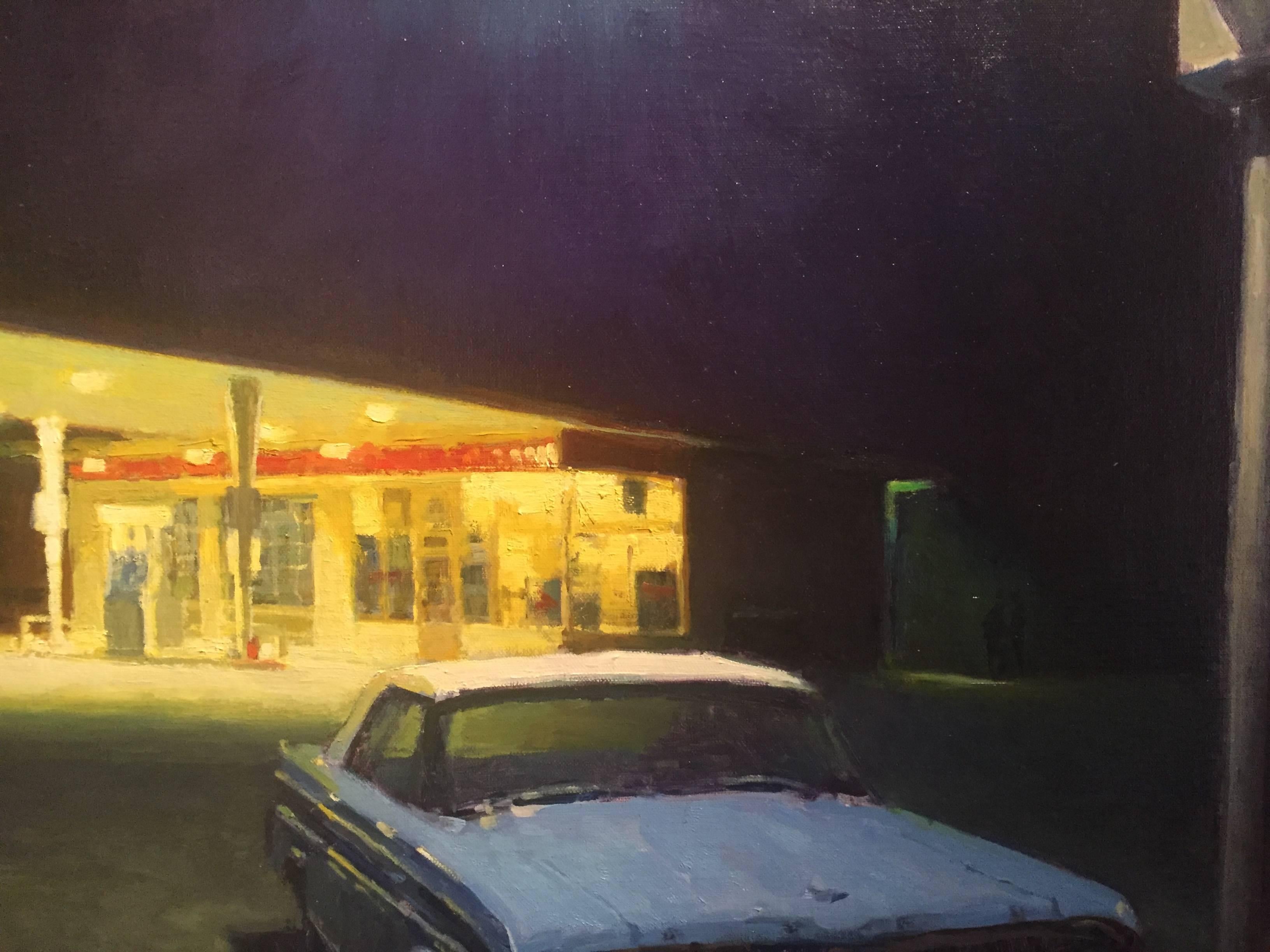 Exxon Ford - Black Landscape Painting by Carl Bretzke