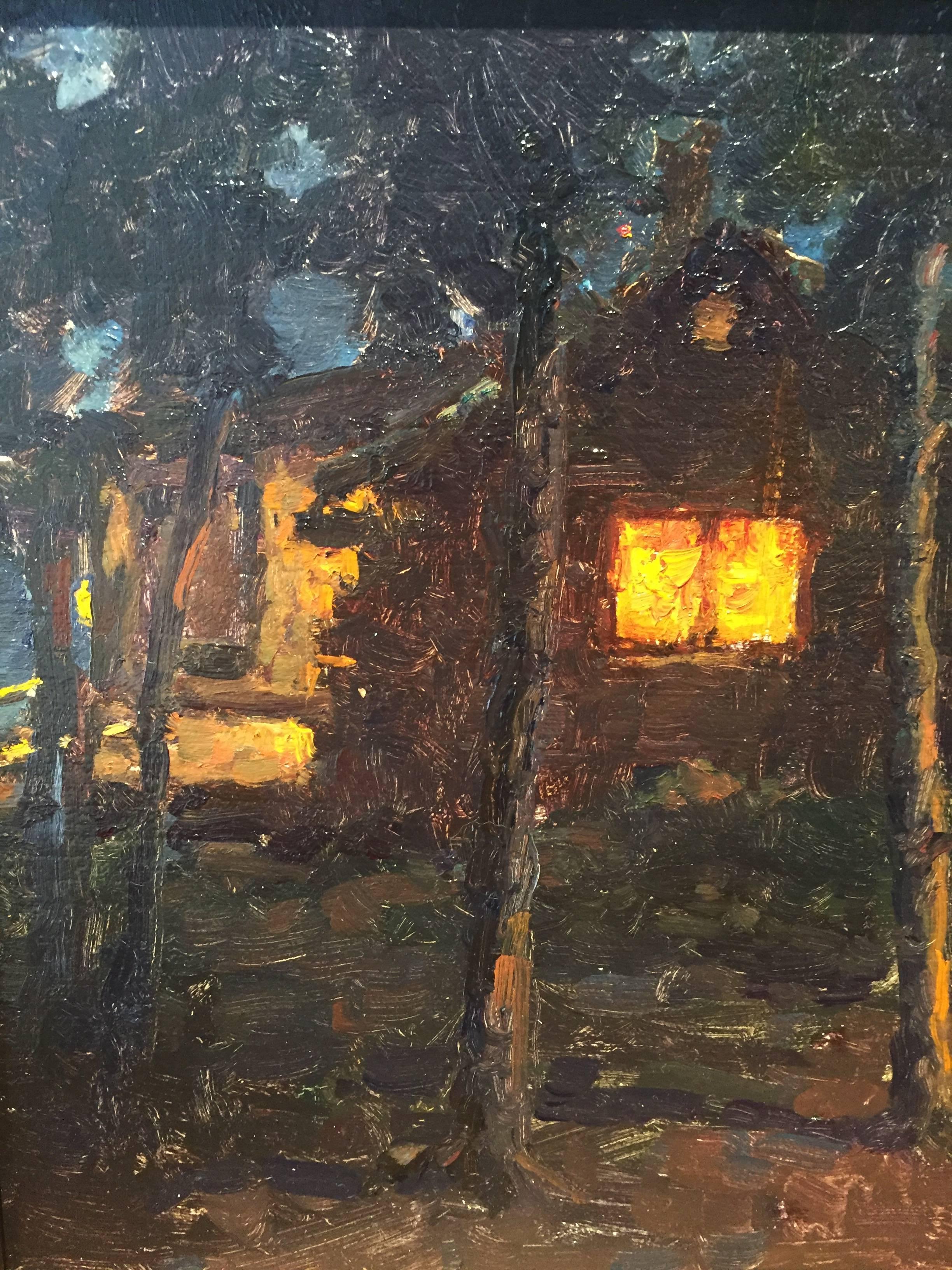 Painted en plein-air, in Stonington, Maine, USA. In October 2016, Bretzke joined the Russian-American Painting Alliance under the guidance of Grenning Painter, Ben Fenske. The group of 8 painters traveled and painted en-plein-air for 4 weeks. Cabin
