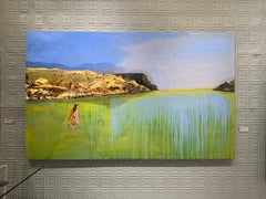 “Kasos 5” Large scale contemporary seascape oil painting with figure, impasto