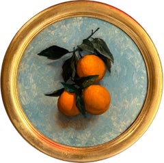 „Orangen Nr. 3“ – realistisch, Stillleben, Zitrusfrüchte, gerahmt und signiert
