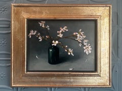 "Almond Blossoms" Oil Painting on Copper Panel, Signed & Framed 14.75 x 17.75in