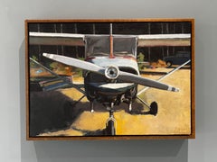 "Aeroplane" American Realist Oil Painting, Signed & Framed 17 x 23.75 inches