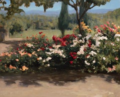 „My Rose Garden“ – Ölgemälde auf Kupfer, Blumen, 16 x 20 Zoll, signiert und gerahmt