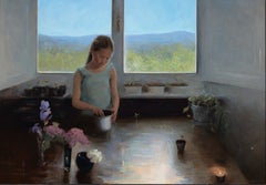 « Un monde de possibilités », huile sur panneau de cuivre, signée et encadrée