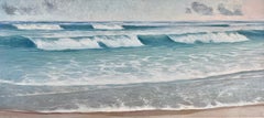 "Wainscott, Main Beach" 54x120-inch Oil Painting, Ocean Seascape, Signed, Framed