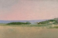 "Wainscott Pond Summer Evening", 24x36in Tonalist, Impressionist, Oil Painting
