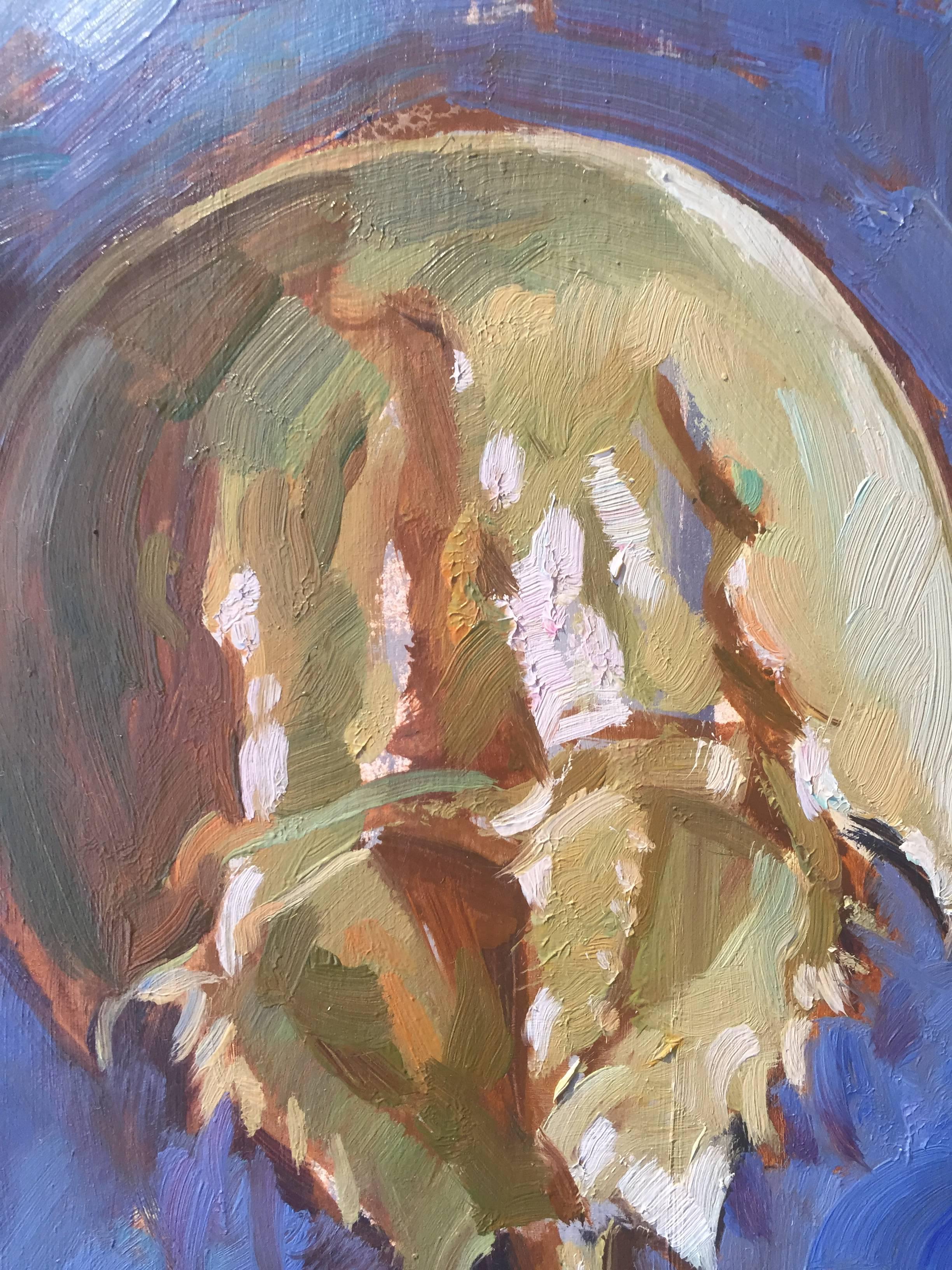 Horseshoe Crab, Blue - American Impressionist Painting by Ben Fenske