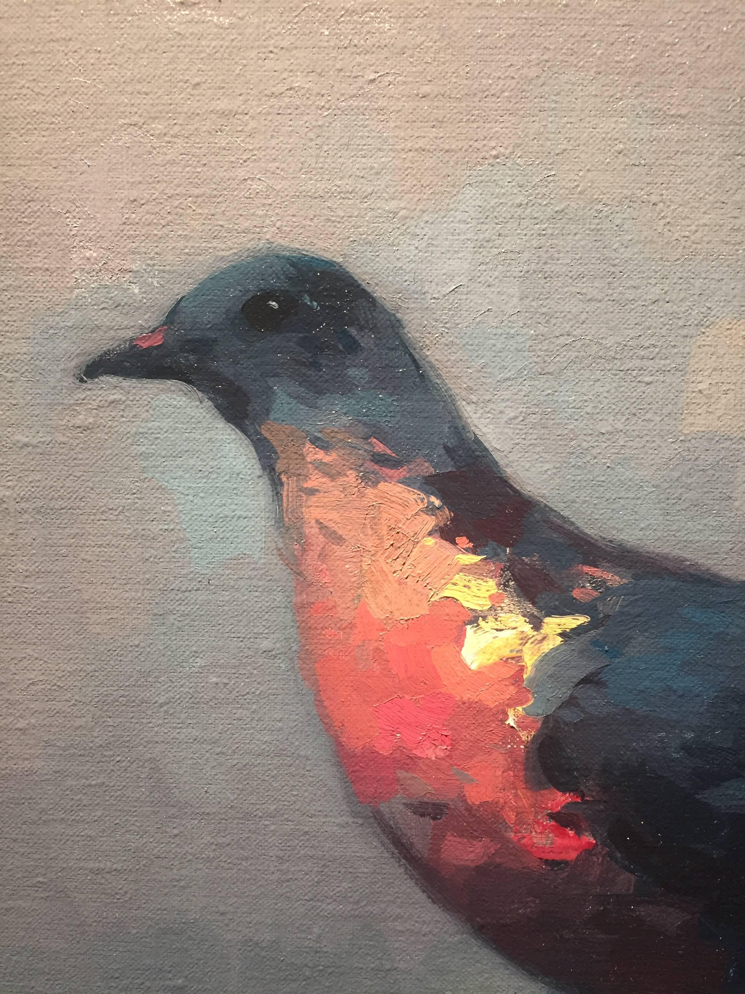 Passenger Pigeon - Blue Animal Painting by Stephen Bauman