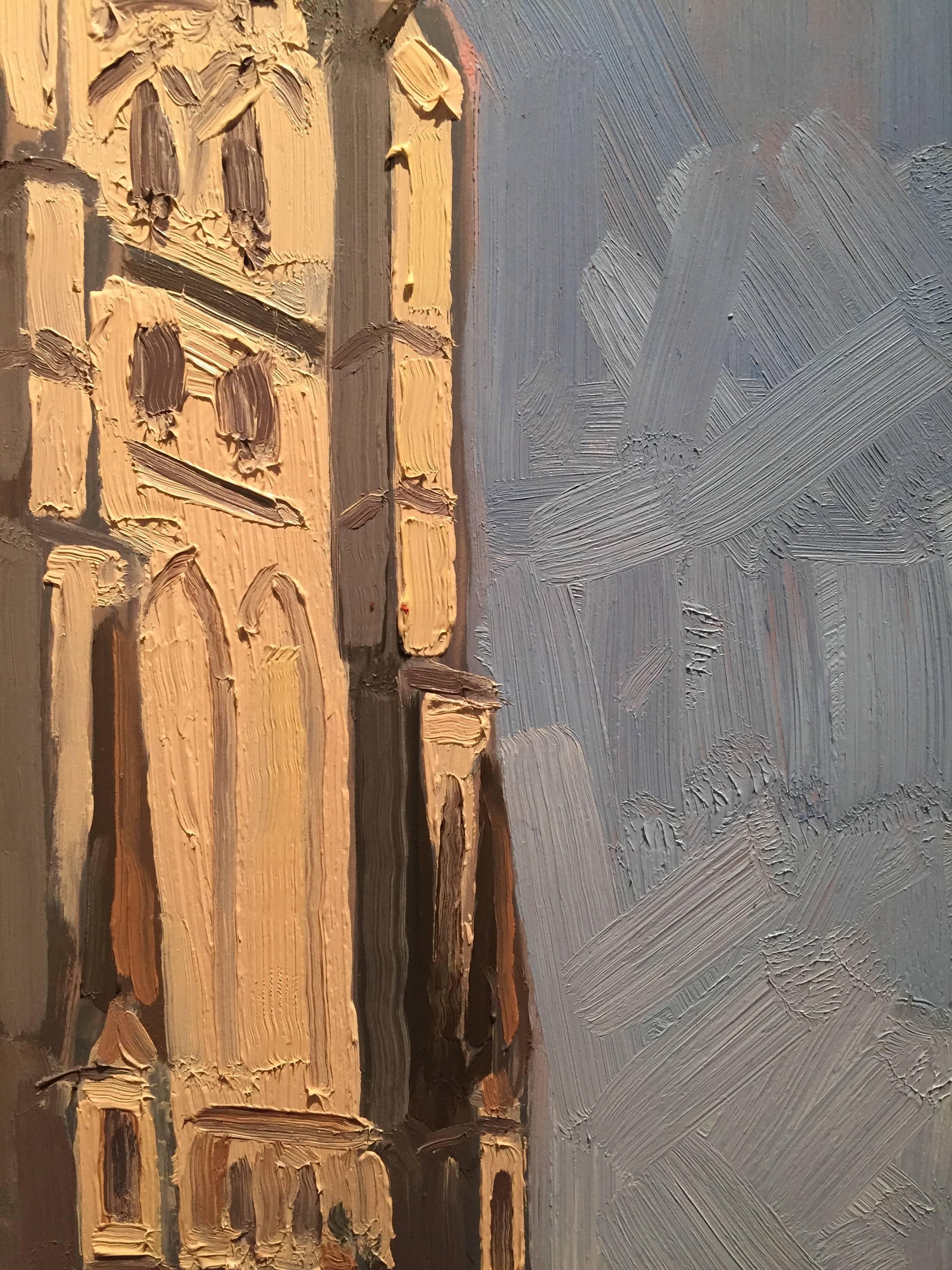 Saint John the Divine - Gray Landscape Painting by Benjamin Lussier