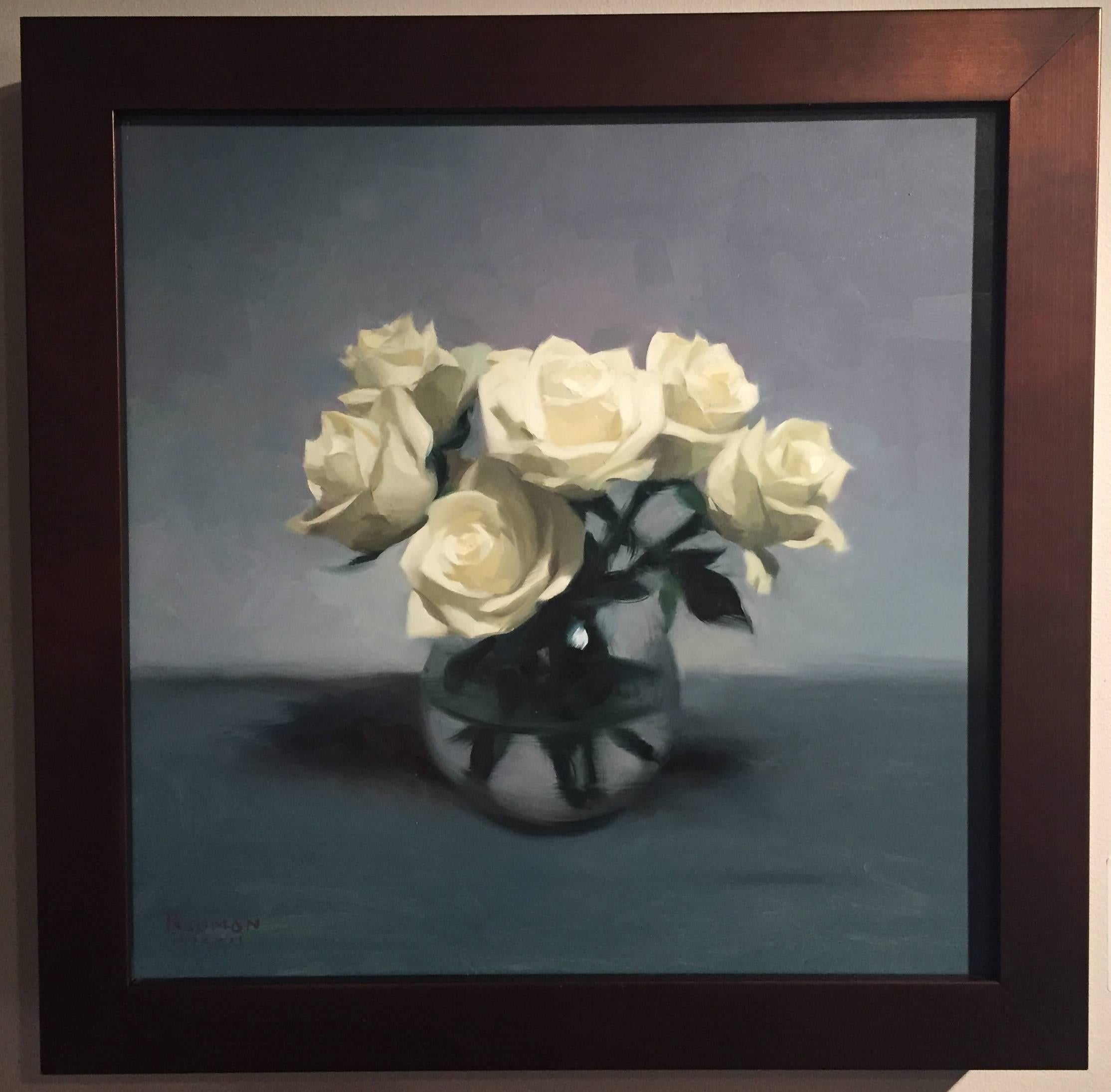 White Roses - Painting by Stephen Bauman