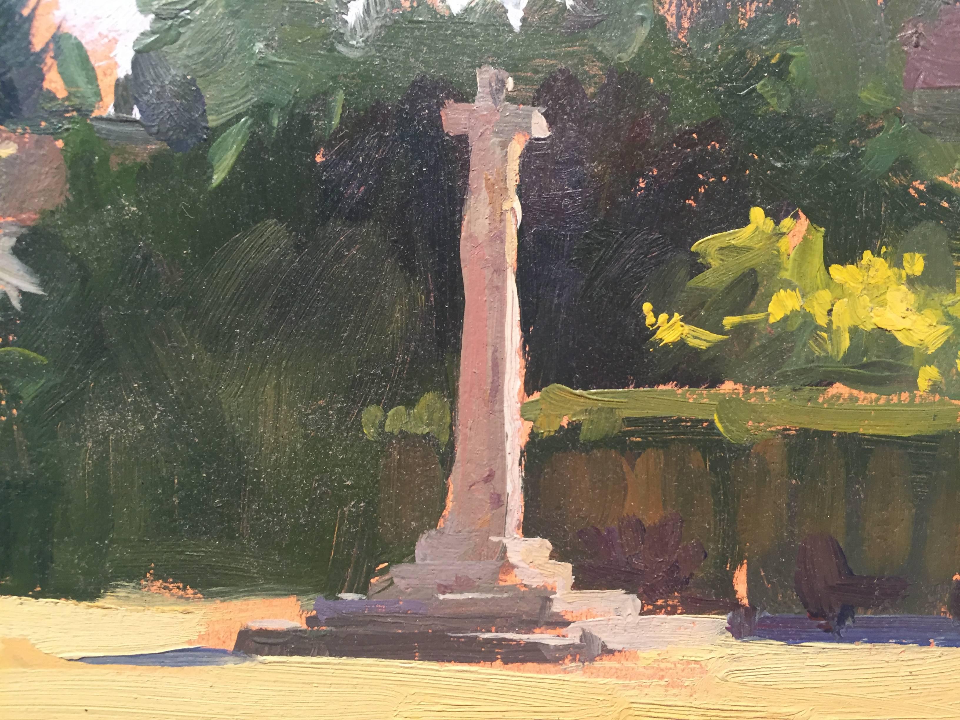 Cross in Pujols, France - American Impressionist Painting by Marc Dalessio