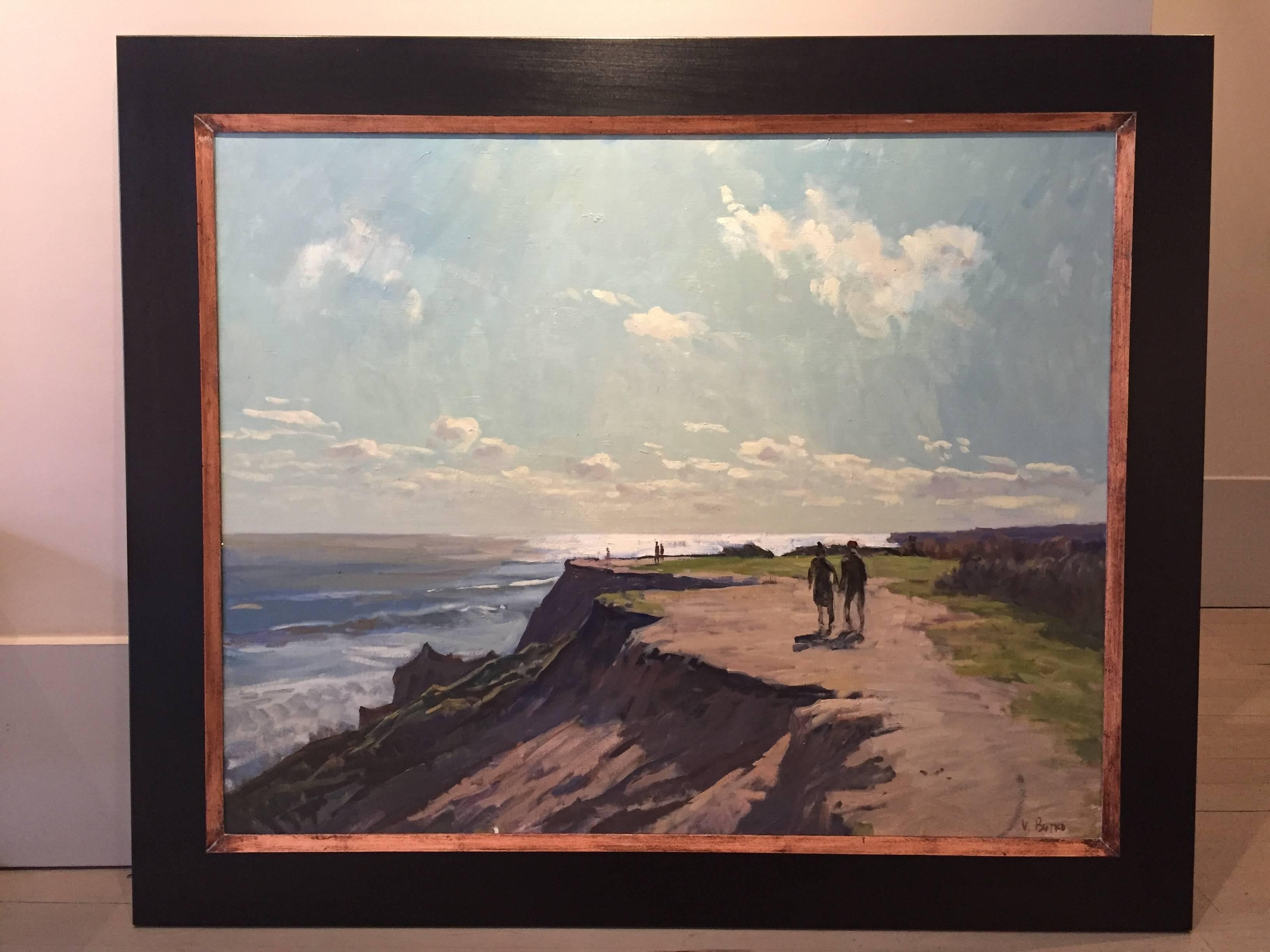 Montauk Cliffs - contemporary plein air painting by Russian Impressionist Butko - Painting by Viktor Butko