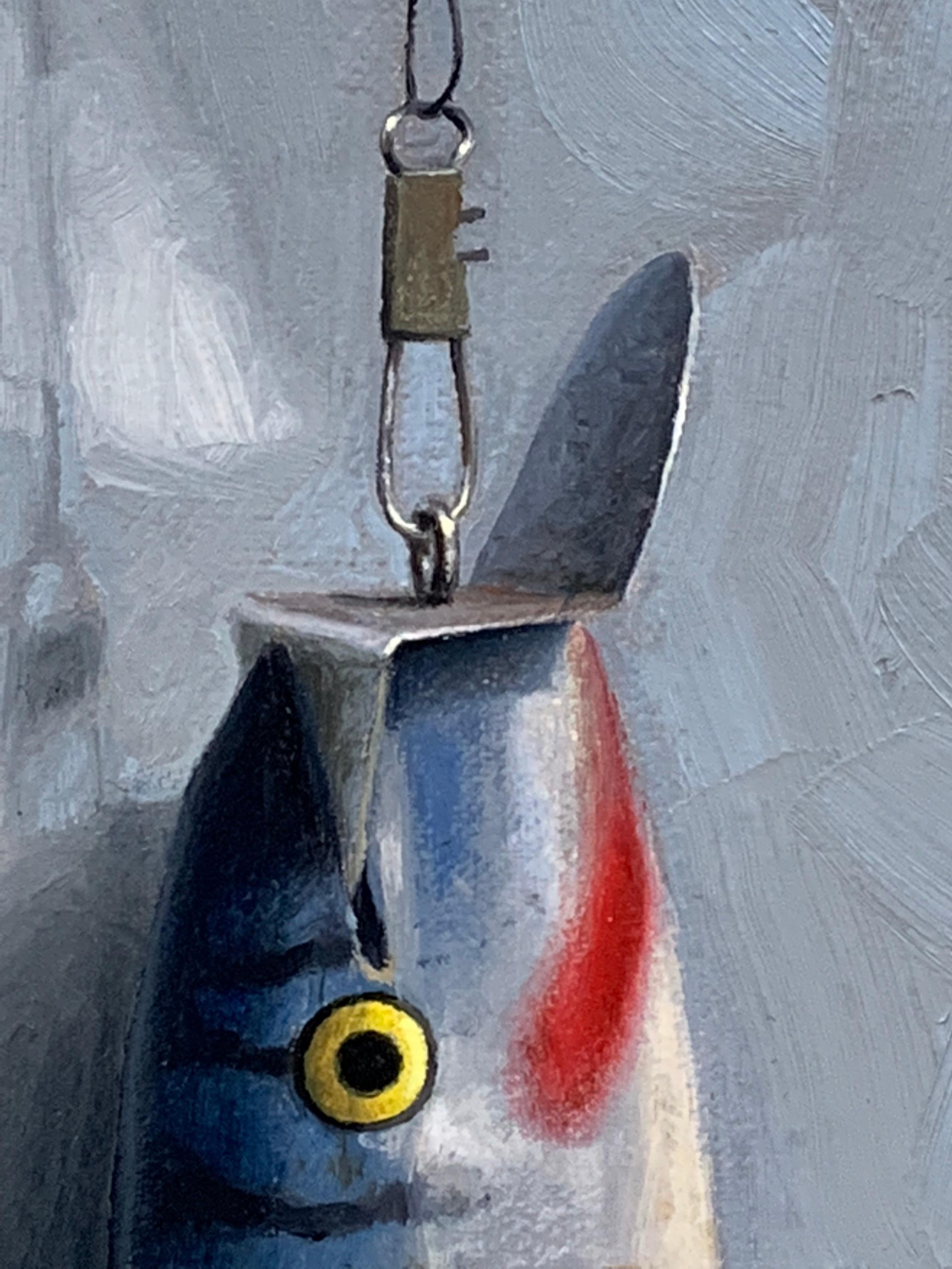 Striper - Gray Still-Life Painting by John Morfis