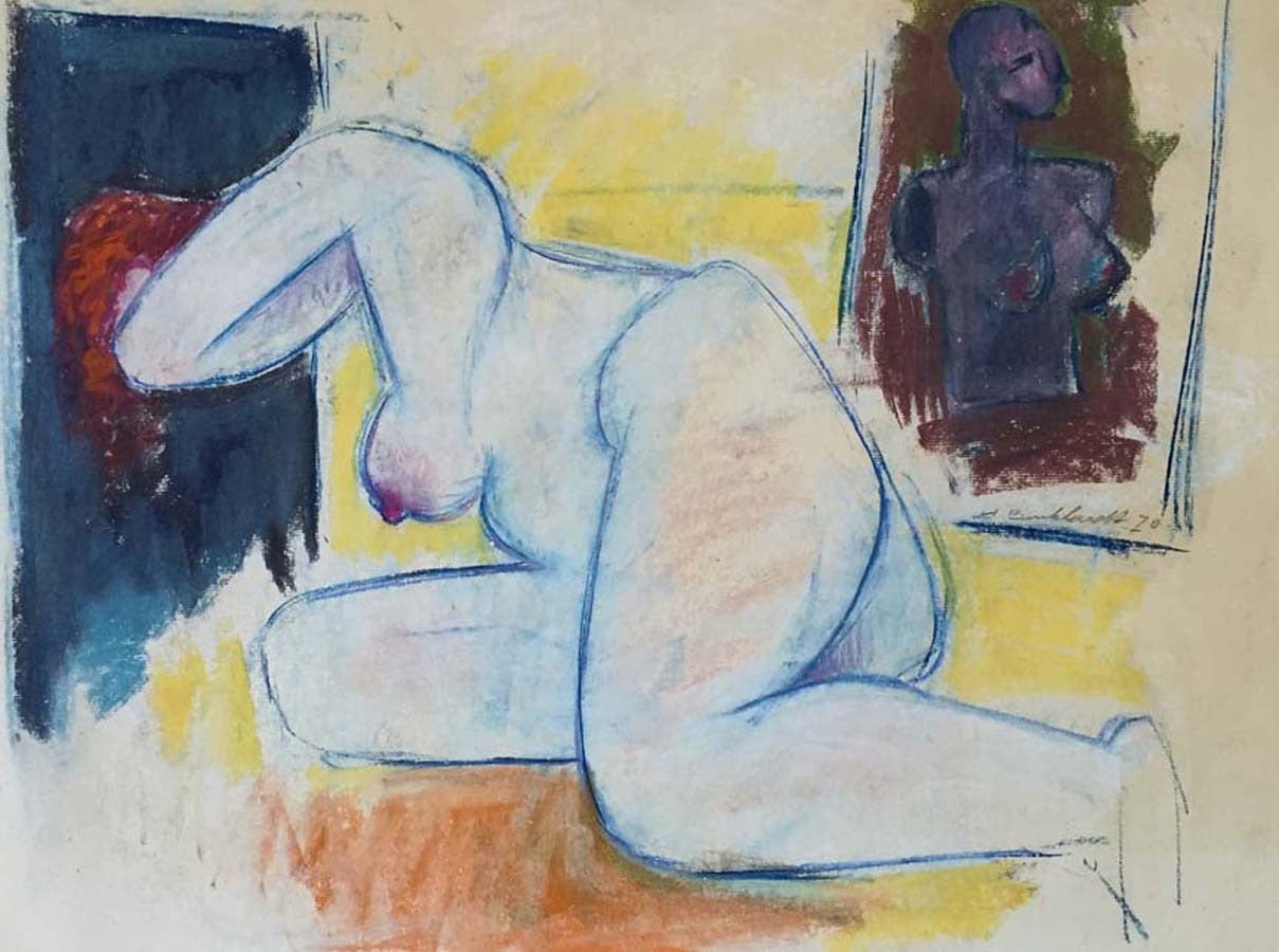 Hans Burkhardt Nude Painting - Nude in Studio