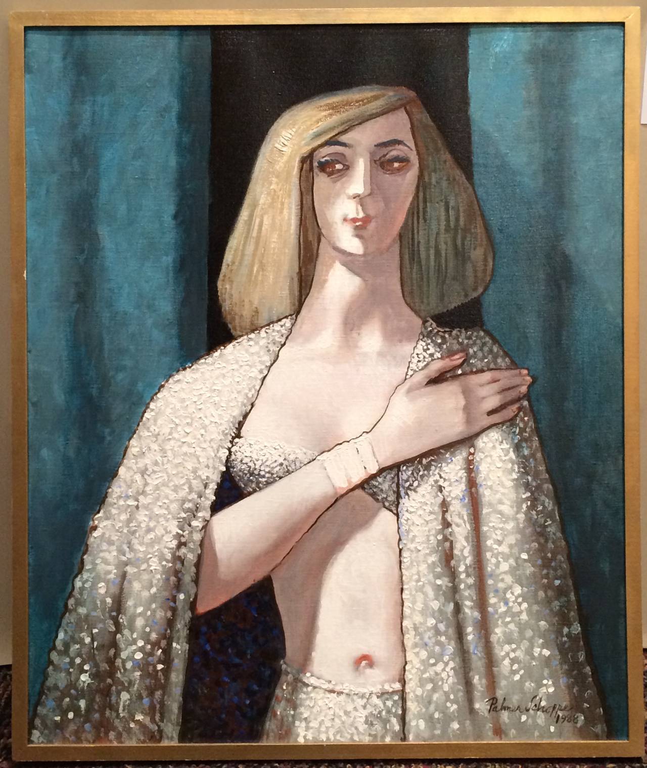 Silver Shawl - Painting by Palmer Schoppe