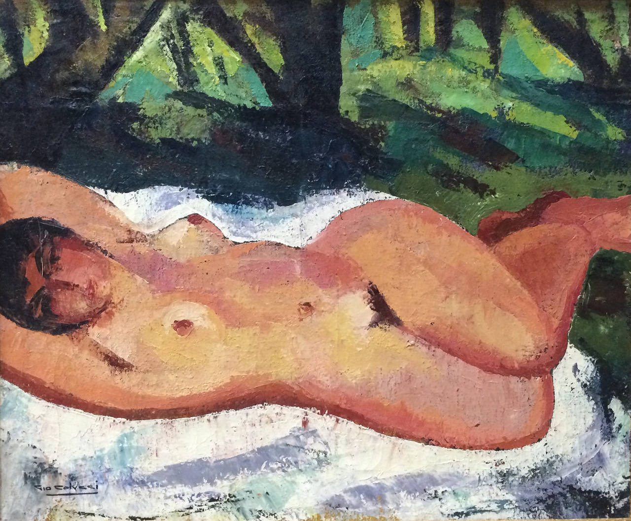 Gio Colucci Nude Painting - Nu Allonge