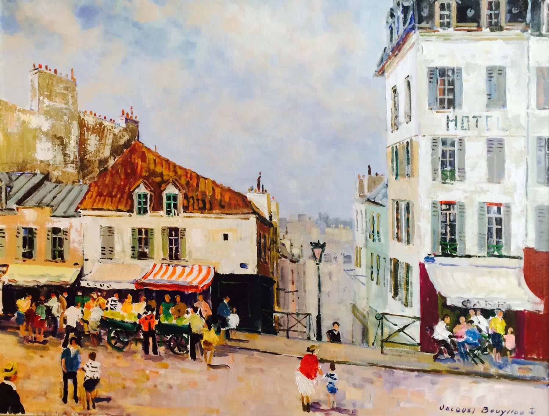 Jacques Bouyssou Figurative Painting - Paris, Montmartre