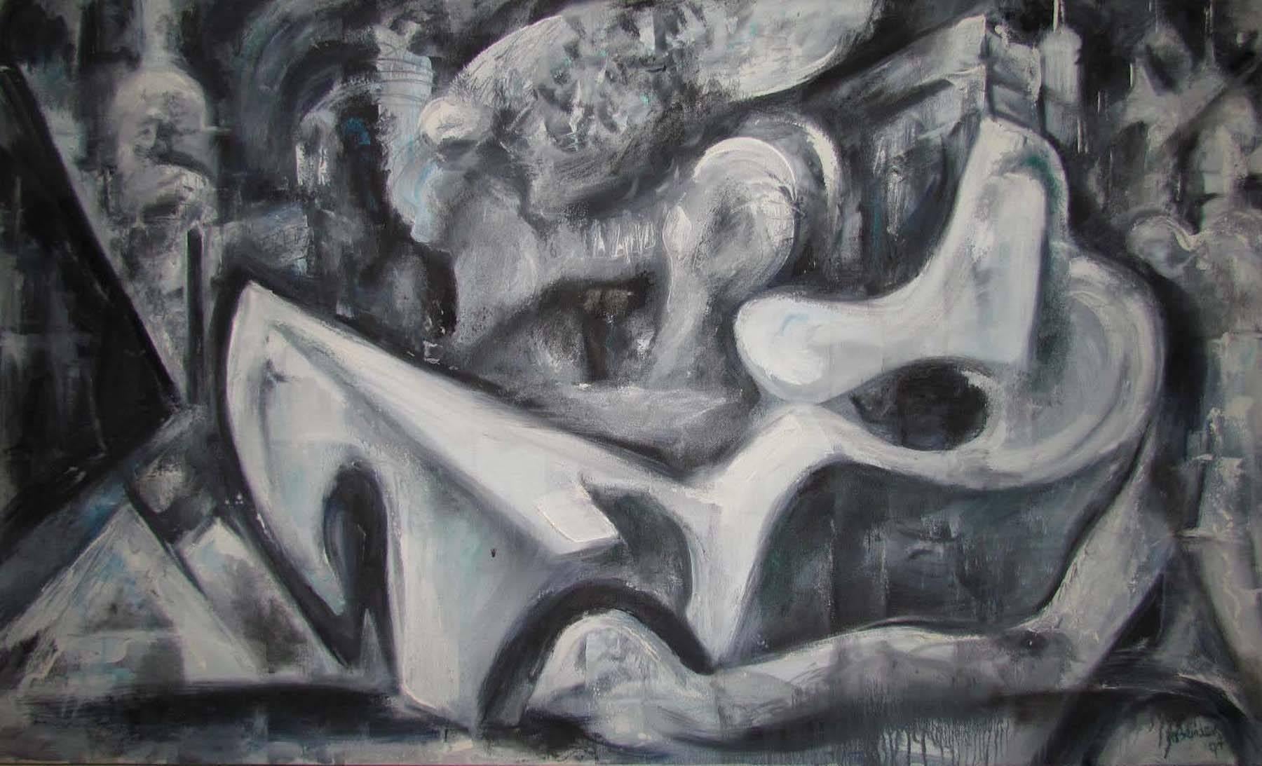 May Bender Figurative Painting - Abstract Figures