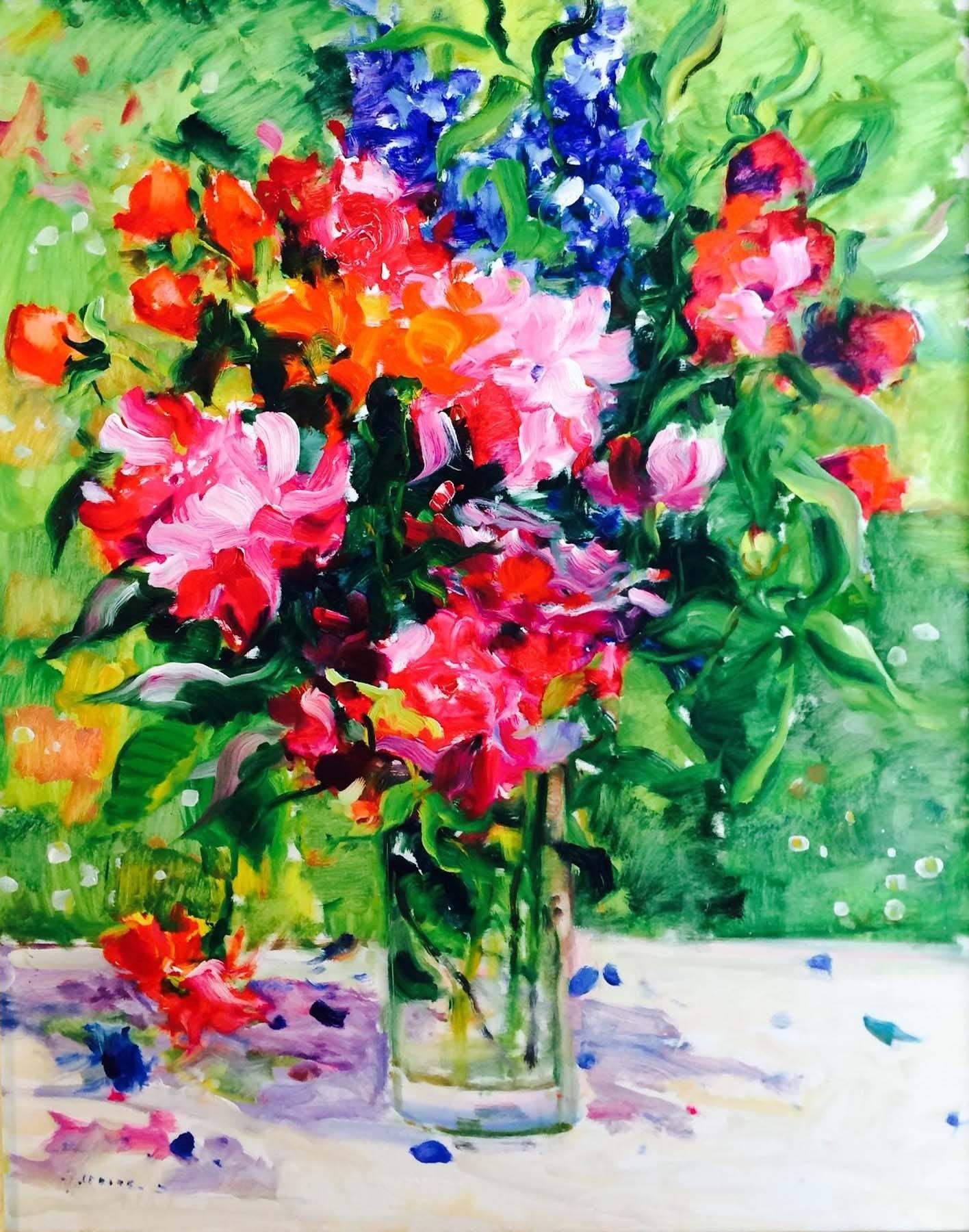 Gaston Sebire Still-Life Painting - Bouquet Rouge
