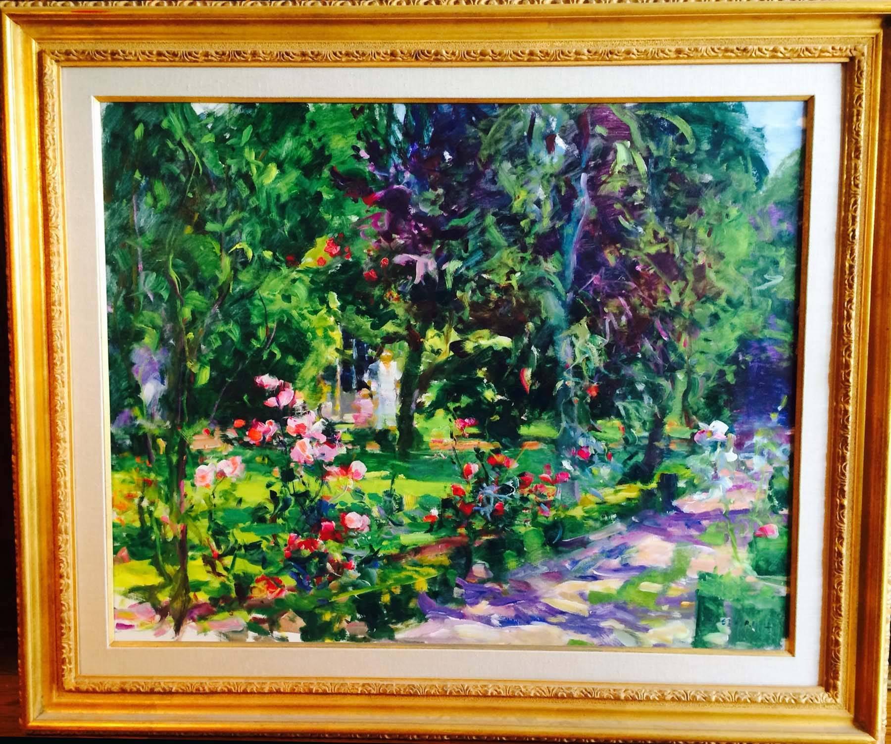 Dans mon Jardin - Painting by Gaston Sebire
